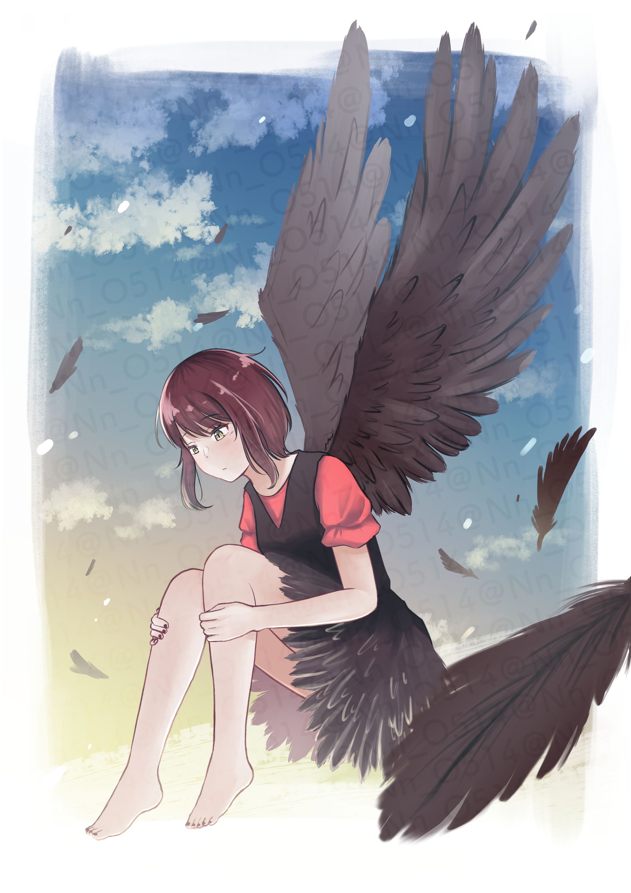 創作 カラス擬人化-1