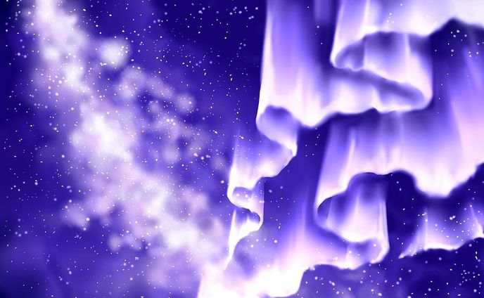 #illustration #aurora #starrynight #starrysky #purple