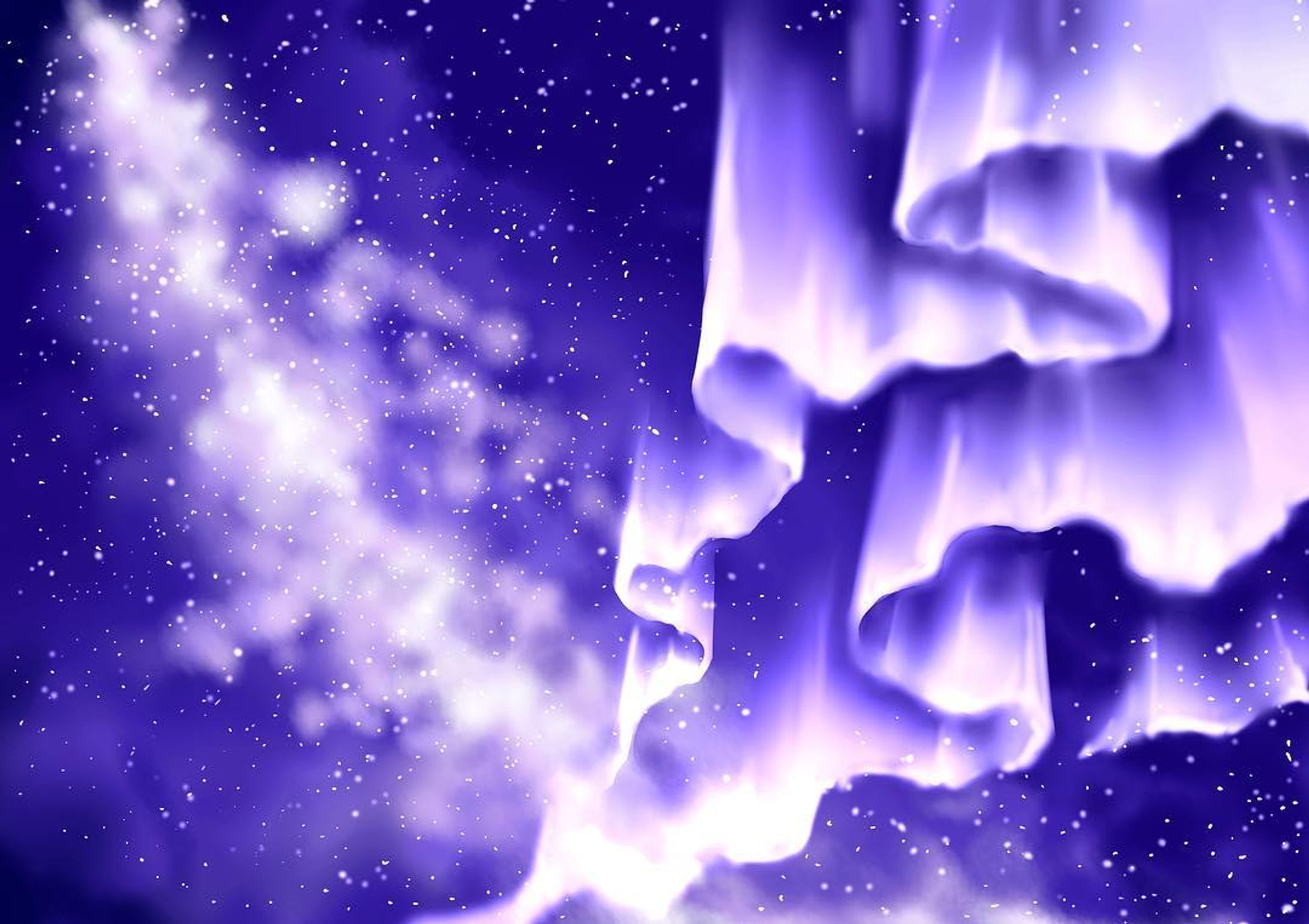#illustration #aurora #starrynight #starrysky #purple-1