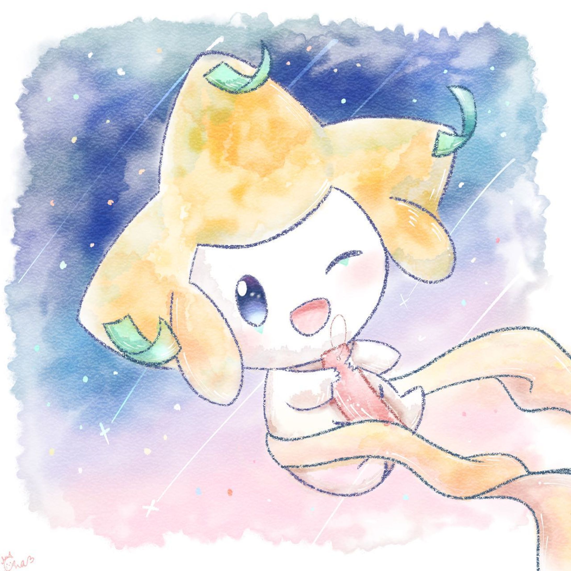 願いよ、ふわり舞い上がれ！

#ポケモン  #ポケモンイラスト  #ポケモンファンアート  #イラストグラム #いらすとぐらむ  #イラストレーション  #アート  #デジタル水彩  #デジタル水彩画  #水彩  #ジラーチ #pokemon  #pokémon  #pokemonfanart  #pokemonillustration  #art  #artwork #drawing  #illustration  #illustagram  #artgram  #digitalart  #digitalillustration #watercolor  #watercolorpainting #watercolorsillustration  #jirachi-1