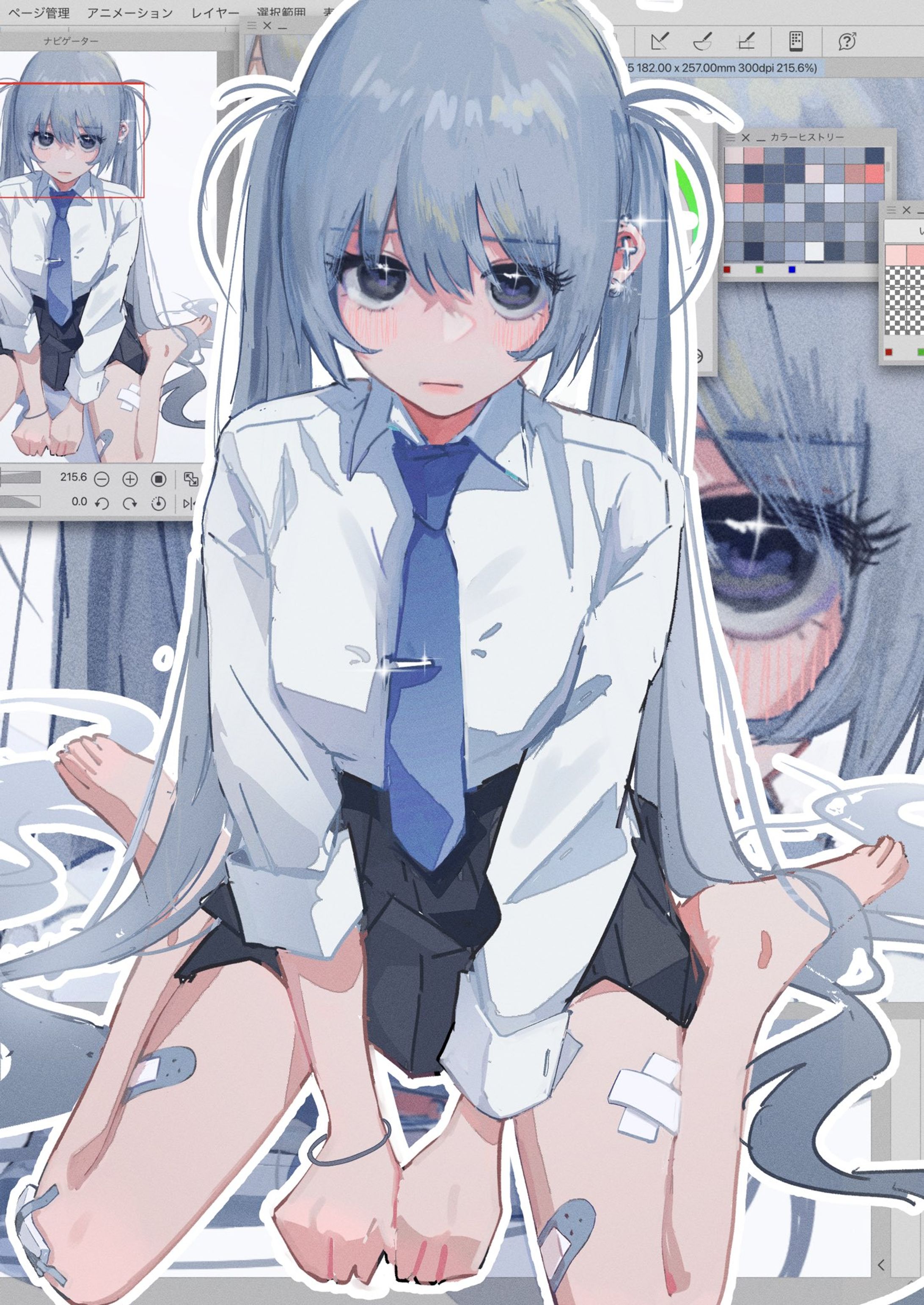 Blue twintail girl-1