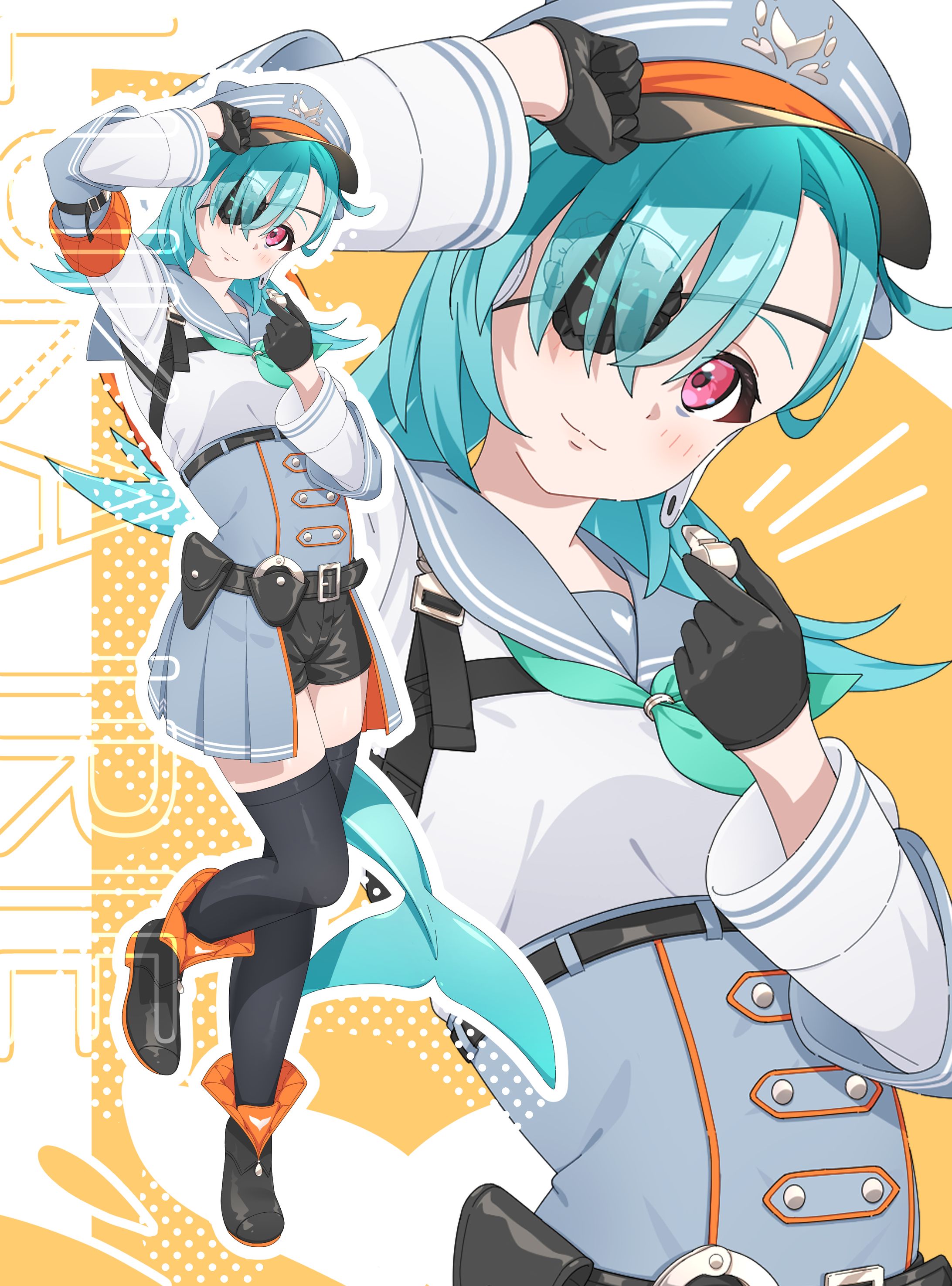 【キャラクターデザイン】イルカ×海上保安官-1