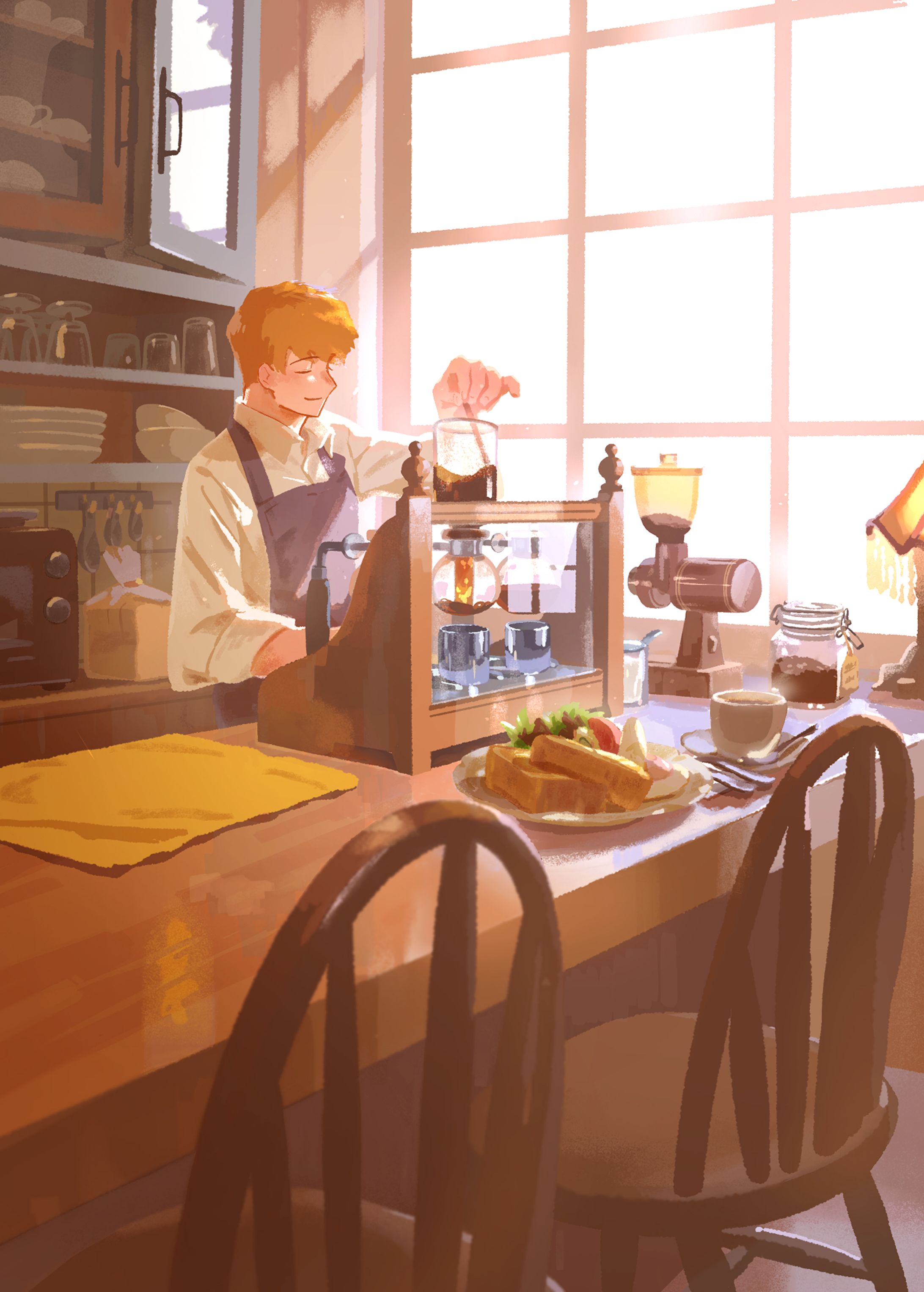 喫茶店の朝ごはん（オリジナル）-1