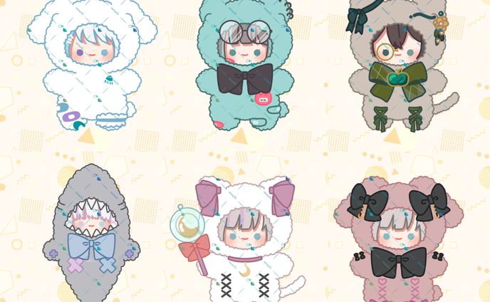 もこもこぬい量産イラスト 青依なむん様、ひの朱寝様、原椿様、游生イル様、夜中めあ様