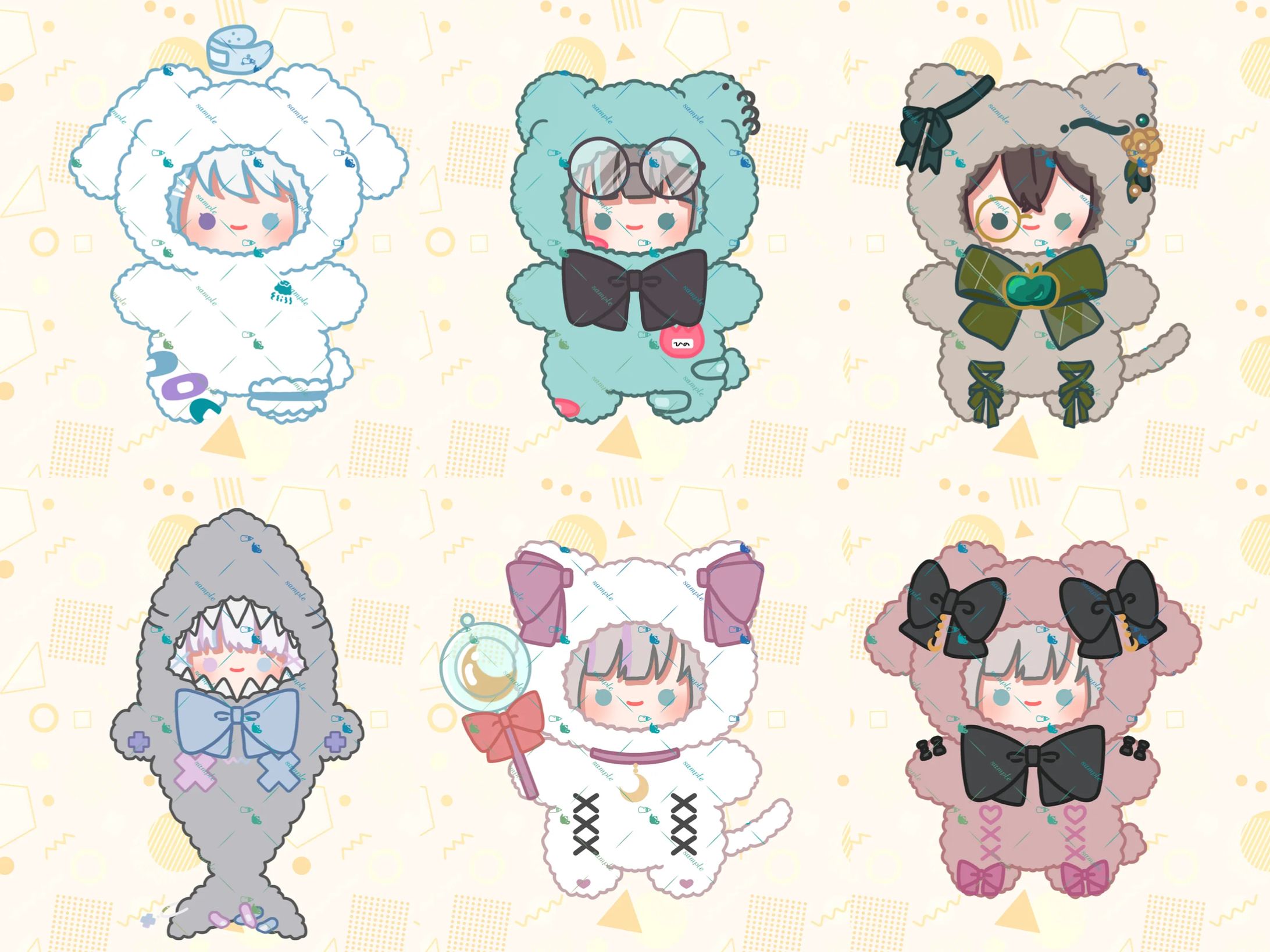 もこもこぬい量産イラスト 青依なむん様、ひの朱寝様、原椿様、游生イル様、夜中めあ様-1