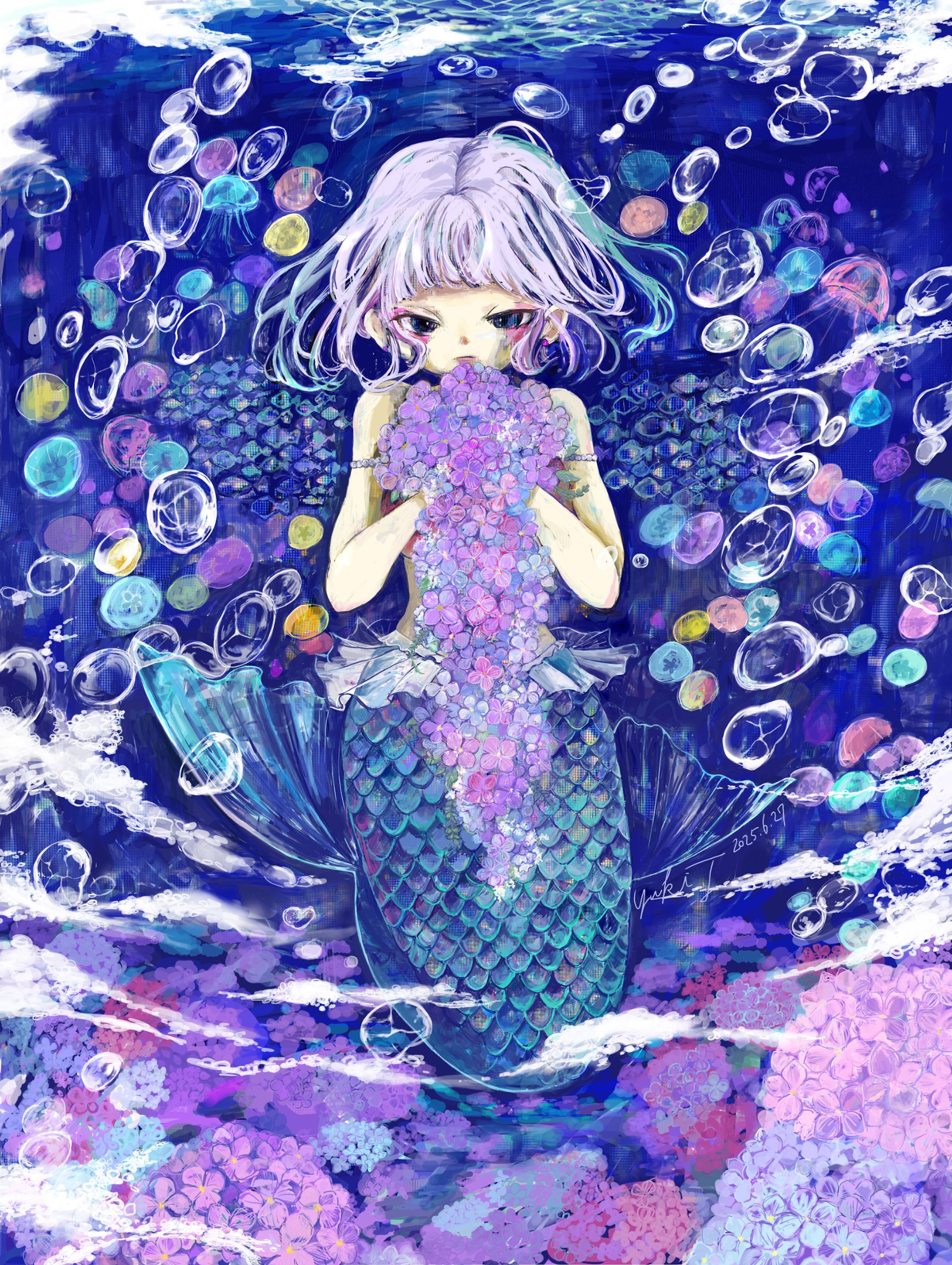 人魚と紫陽花-1