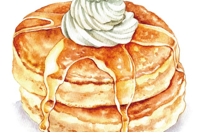 水彩イラスト　パンケーキ