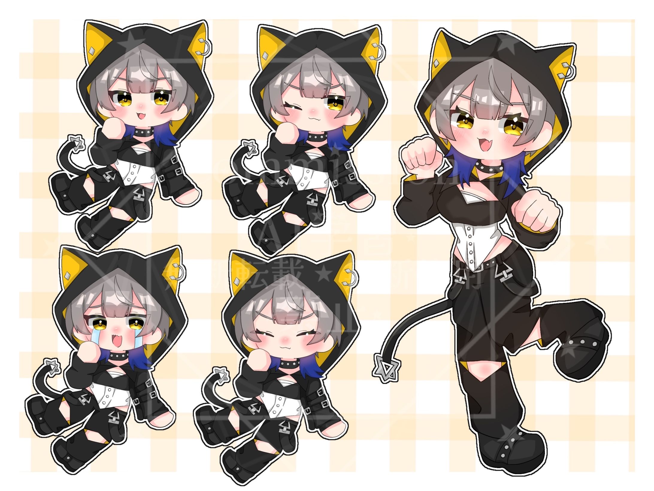 ミニキャラ･ちびキャラ全身+表情差分3種/ 眠子夢 悠様-1