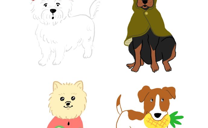 ワンちゃんのイラストはおまかせください！