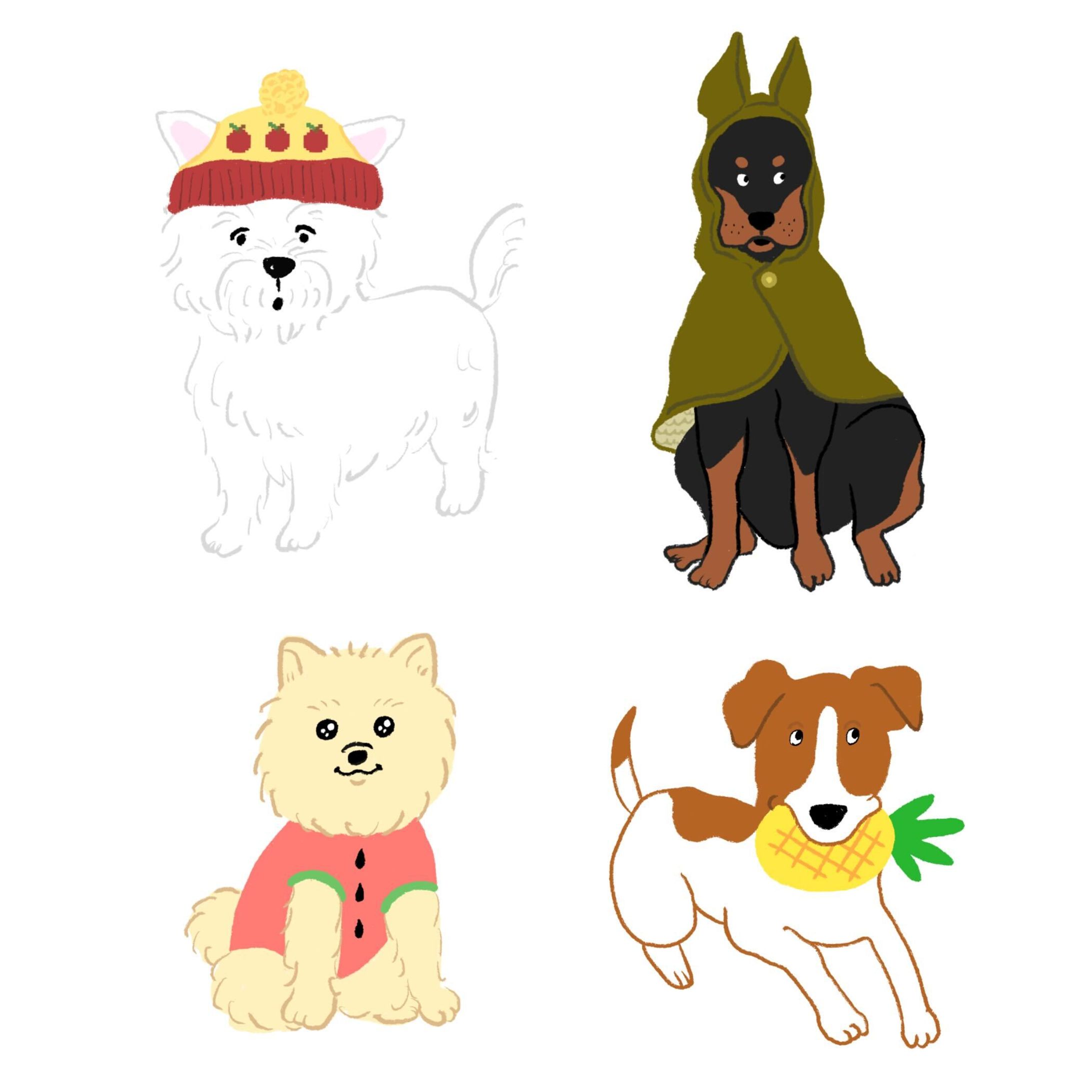 ワンちゃんのイラストはおまかせください！-1