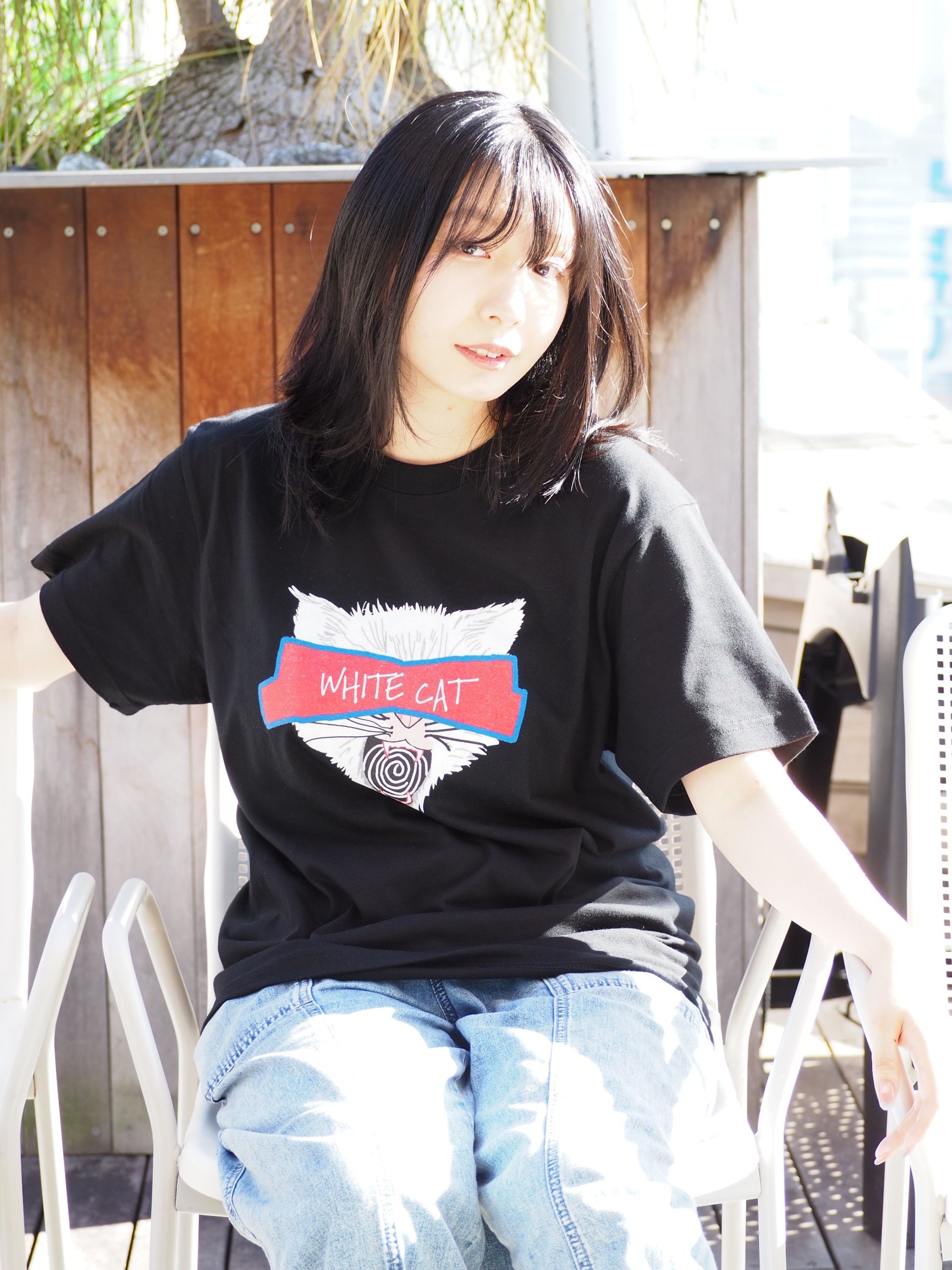 whitecat Burst Tシャツ-1