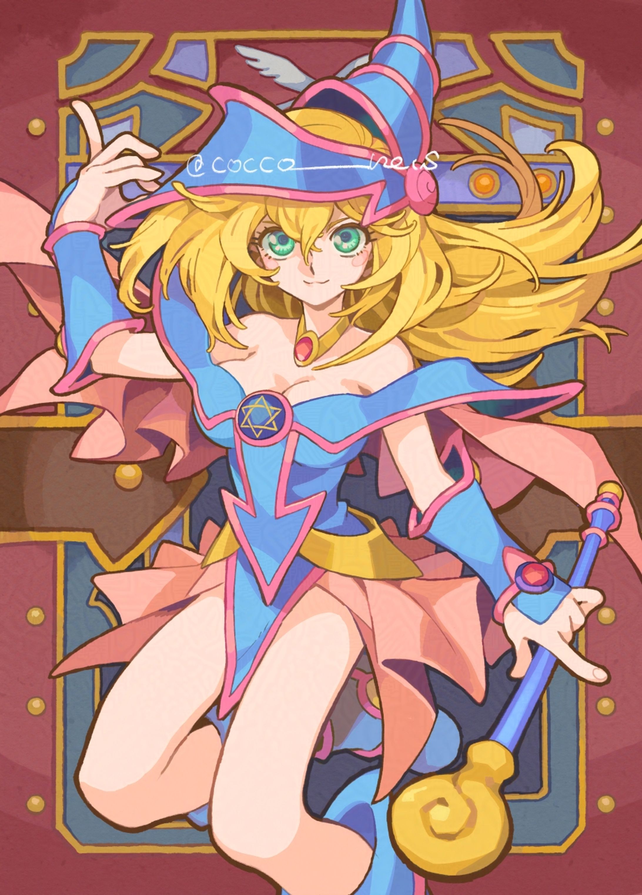 寄稿イラスト - ブラックマジシャンガール-1