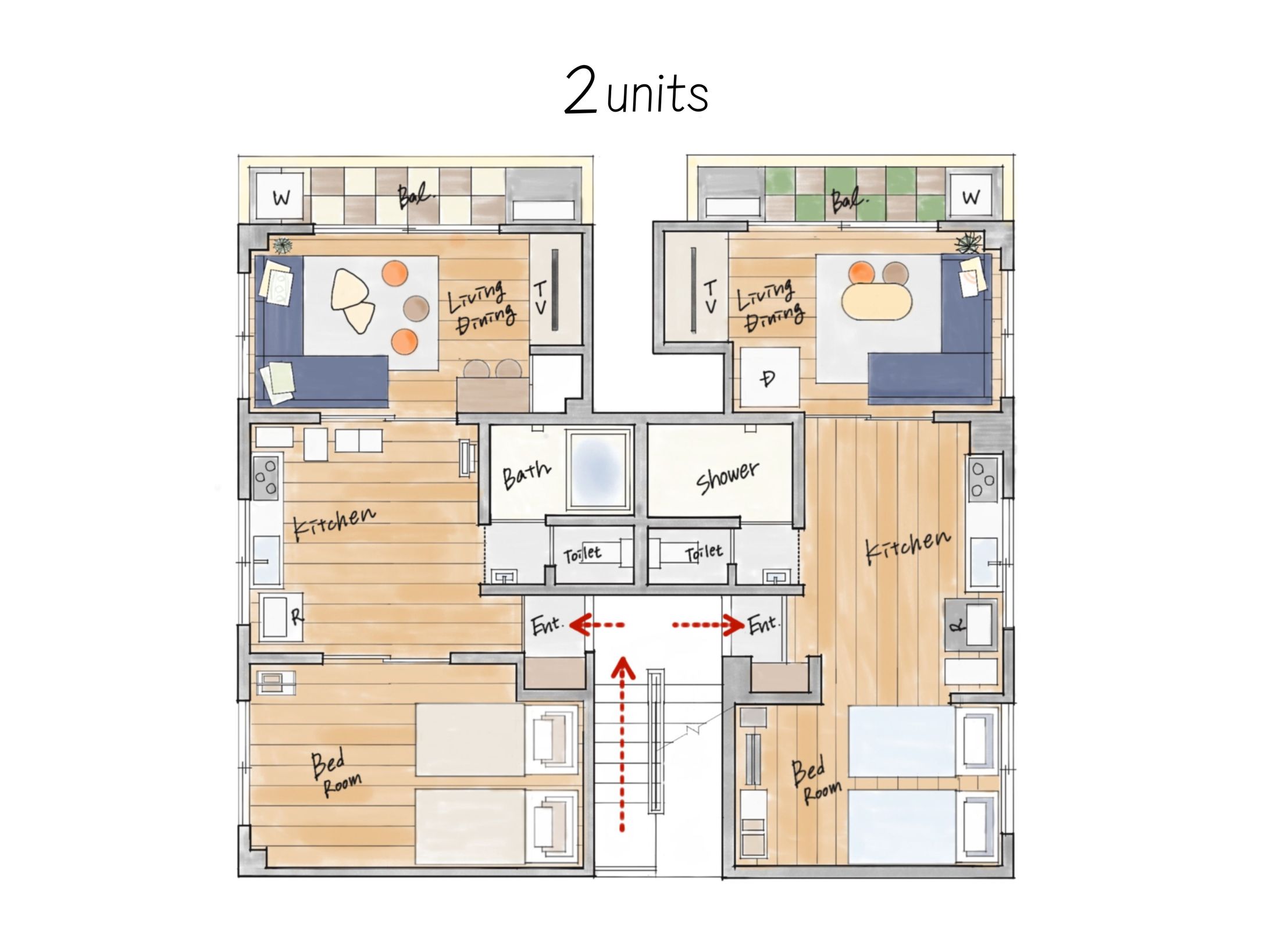 間取り図（平面手書き風）-1
