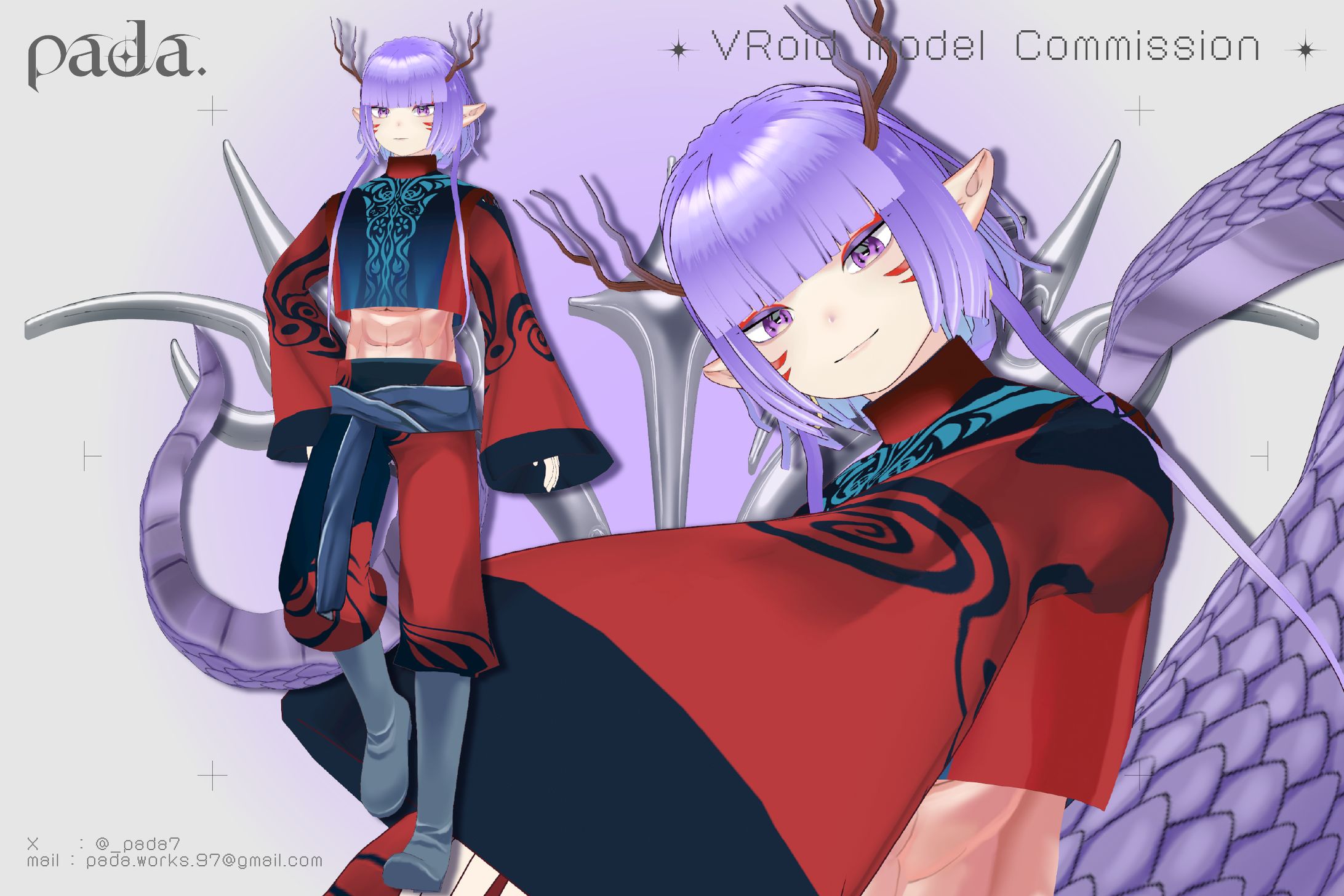 VRoid 3D model / 一願 龍吒-1
