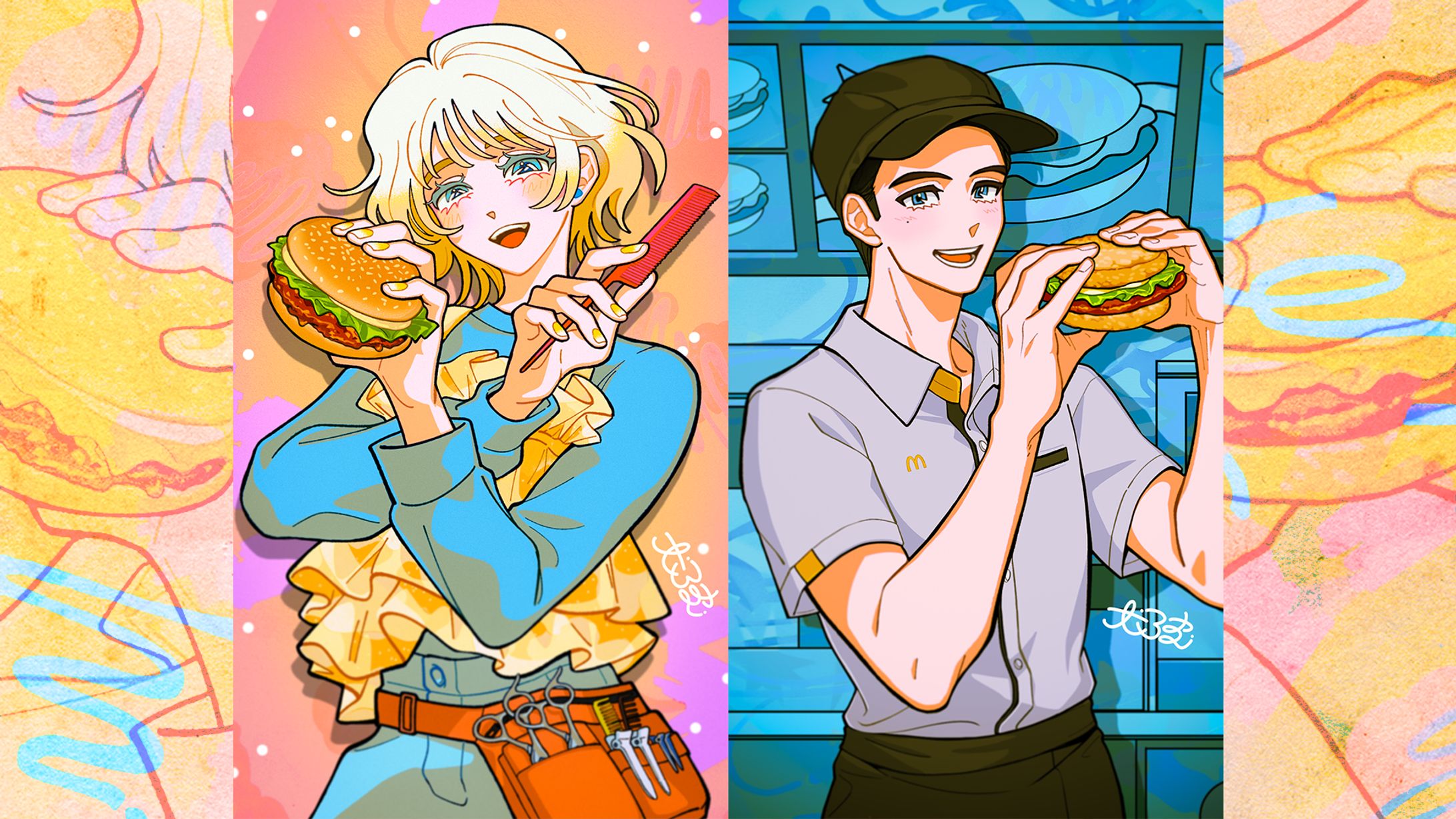 【Client work】マクドナルド『てりガチャ♡コレクション』　イラスト-1