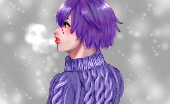 厚塗りイラスト(冬)