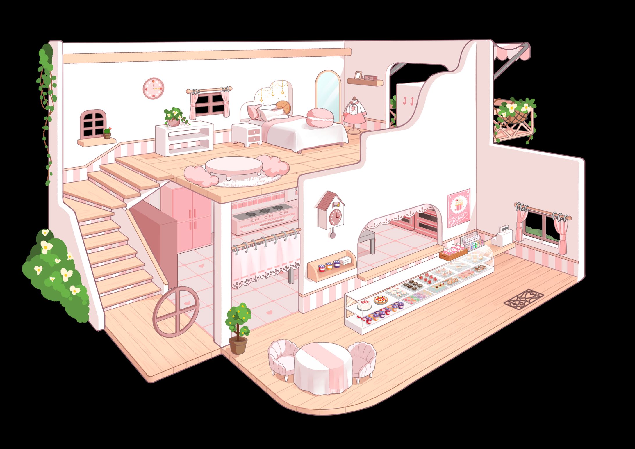 ケーキ屋さん内装デザイン-1