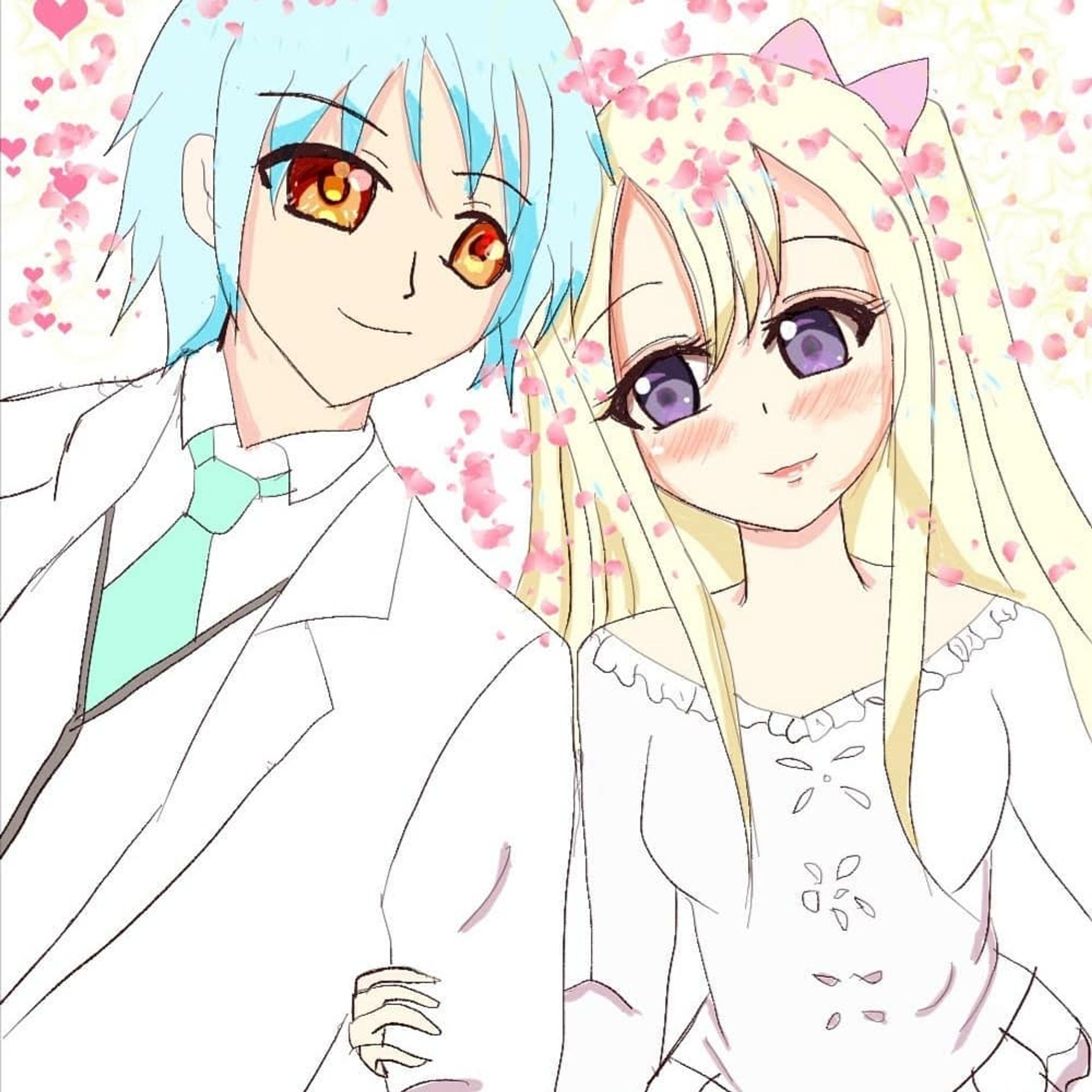 今回もイラストを投下しますー☆６月ってことでイメージなんだろうって話しててジューンブライドとか？って話になったので、早速描いてみたイラストです☆
#イラスト練習中 　#イラスト好きな人と繋がりたい 　#ジューンブライド風 　#イラストグラム 　#イラスト描きます-1