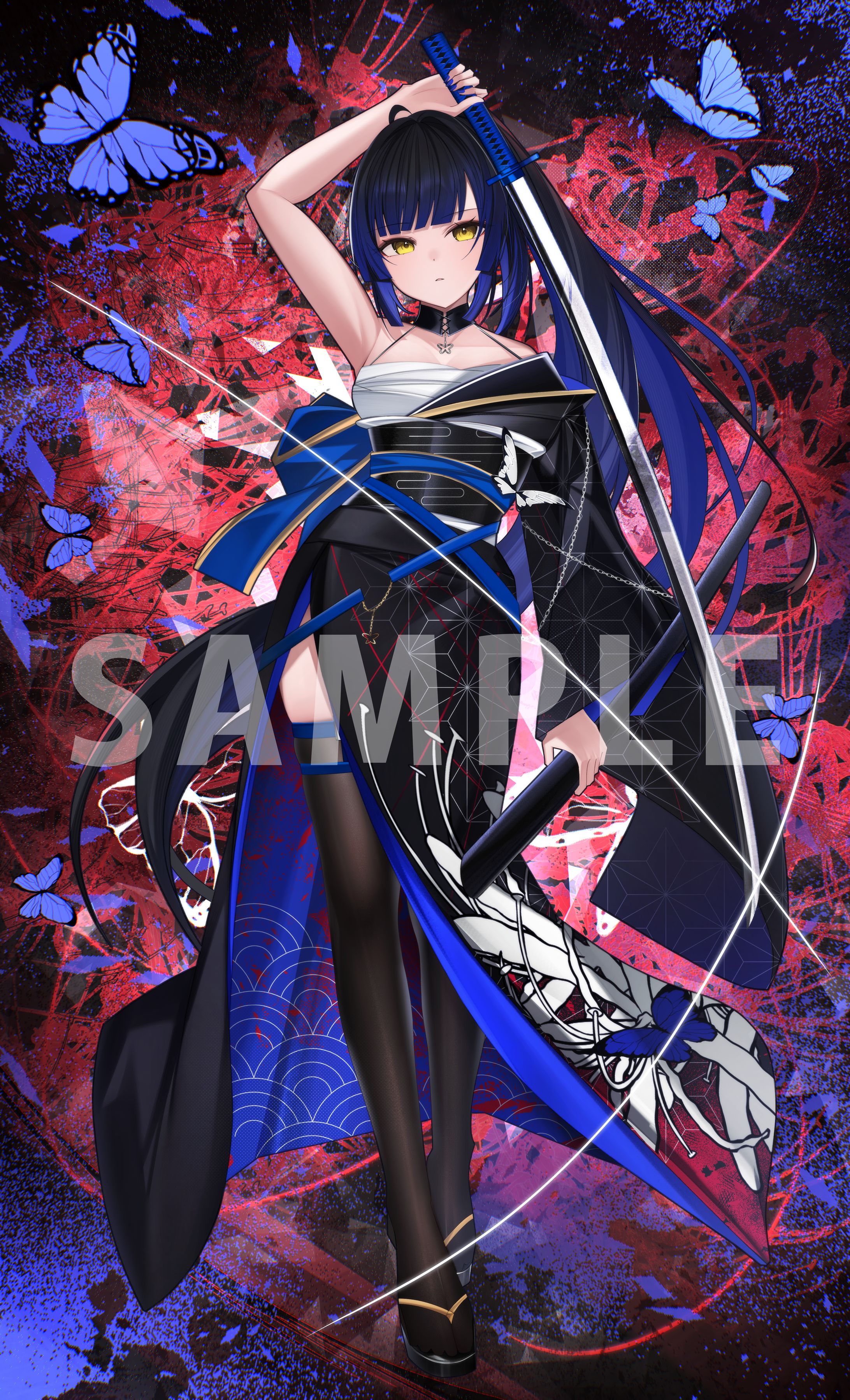 からくり所属―鳳蝶様「登録者1万人記念」イラスト-1