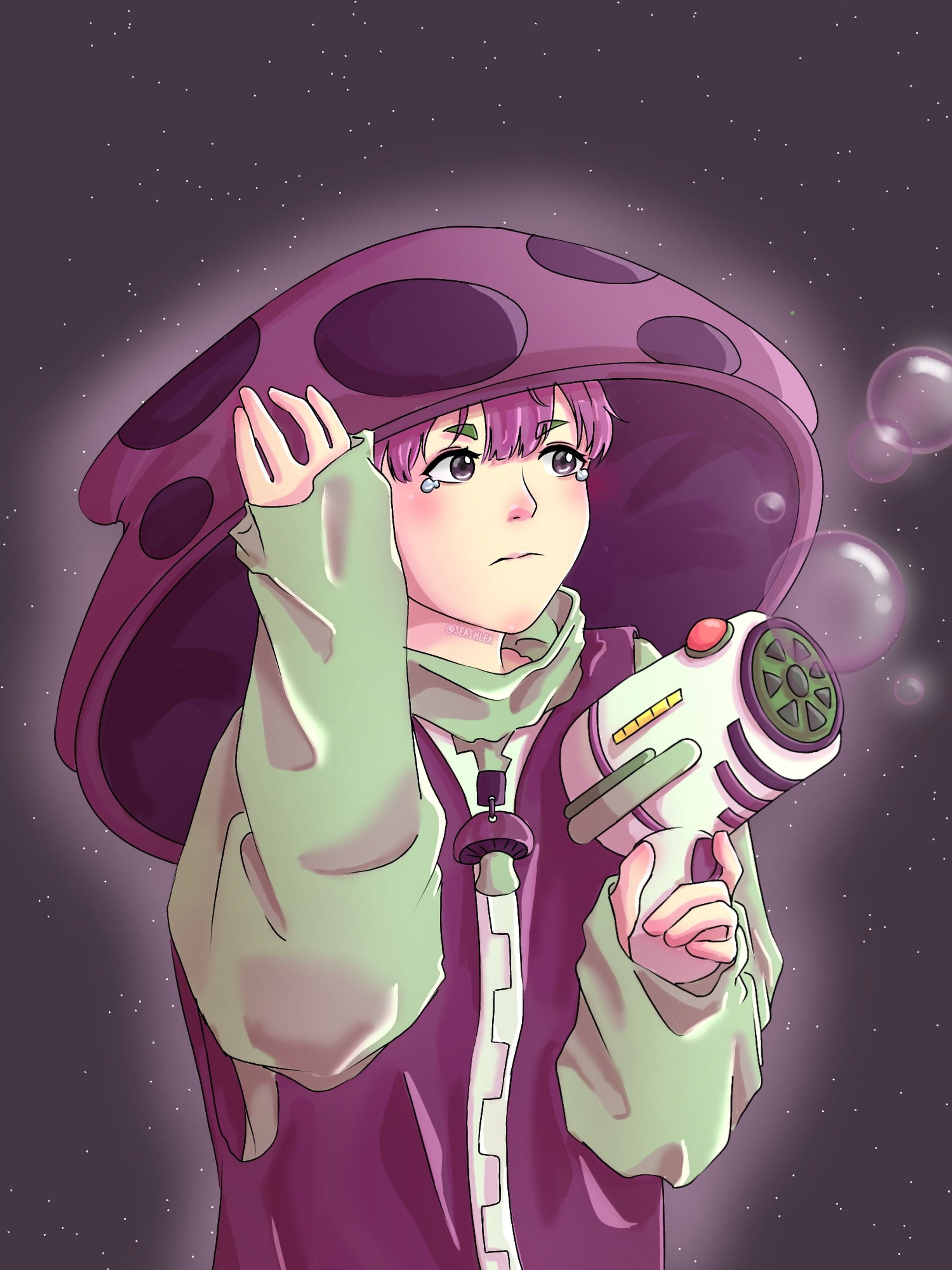 Fanart Scaredy-mushroom PVZ-1