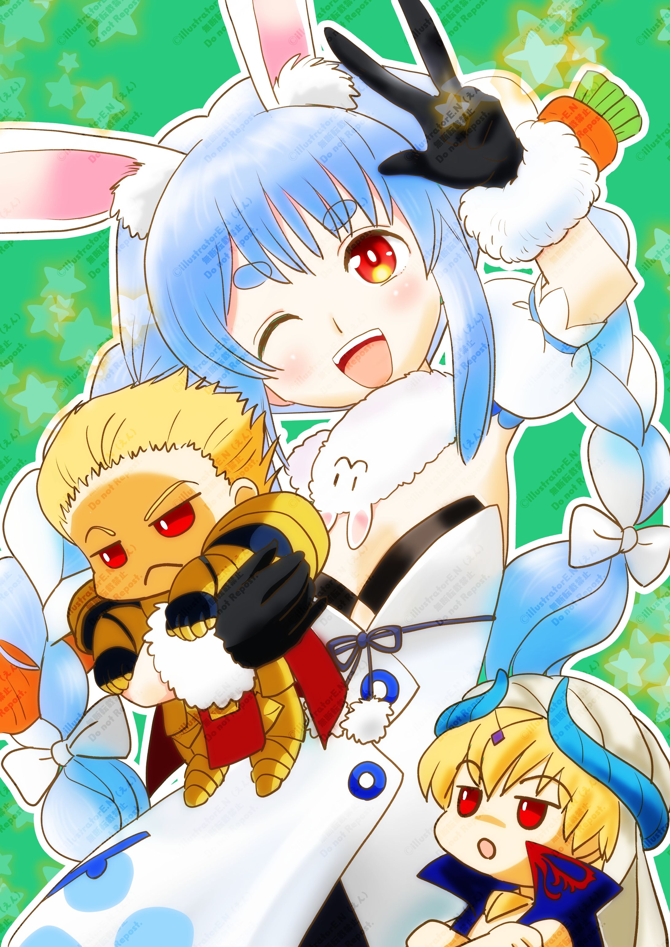 兎田ぺこら＆ギルガメッシュFGOファンアートTwitter用-1