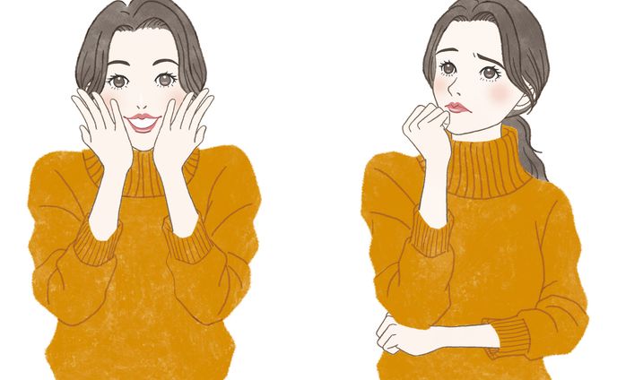 喜ぶ女性・悩む女性