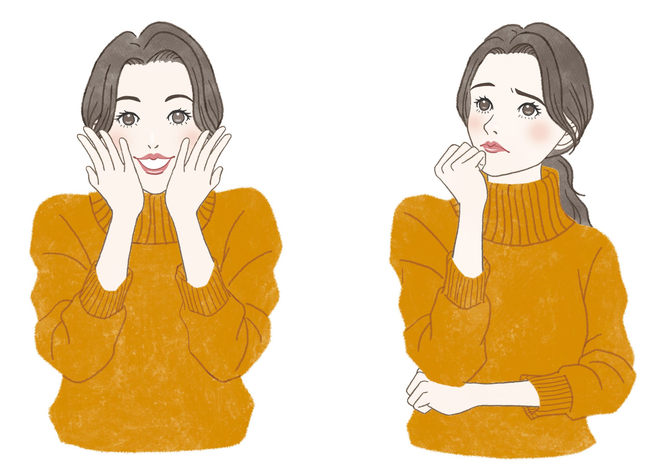 喜ぶ女性・悩む女性-1