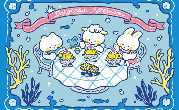 夏のカフェテリア｜イラストレーション