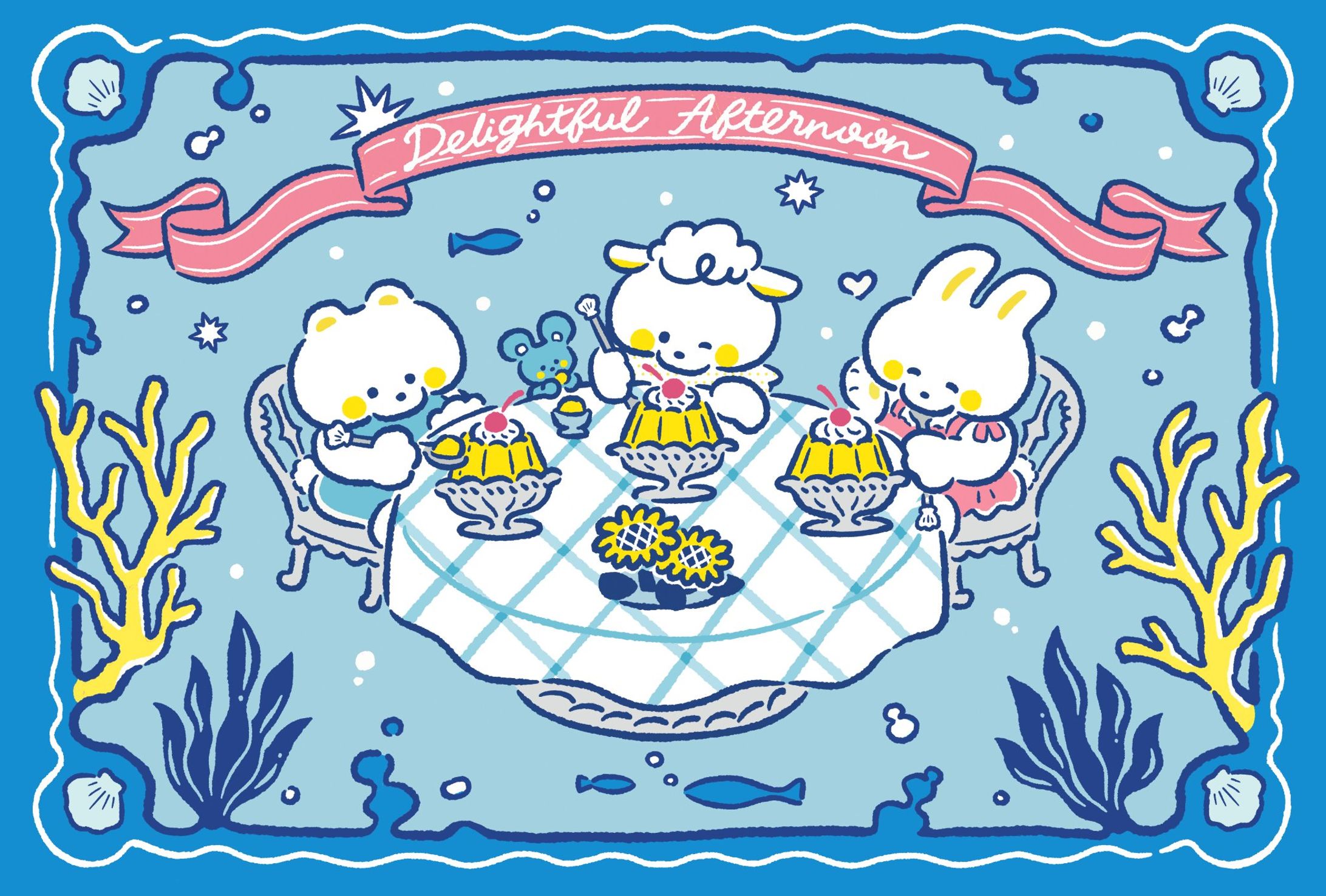 夏のカフェテリア｜イラストレーション-1