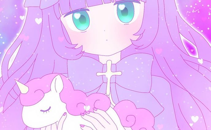ゆめかわユニコーンちゃん🦄
#イラスト　#オリジナル　#お絵描き　#ゆめかわいい　#ゆめかわ　#女の子　#女の子イラスト　#デジタルイラスト　#illust #illustration #ロリィタ