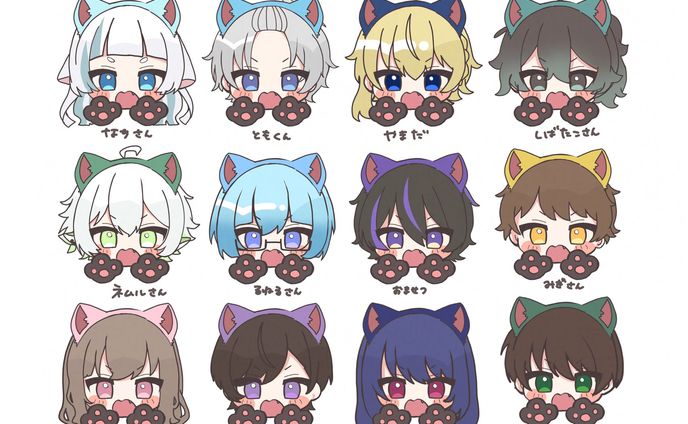 【無償企画】猫の日顔だけSDイラスト