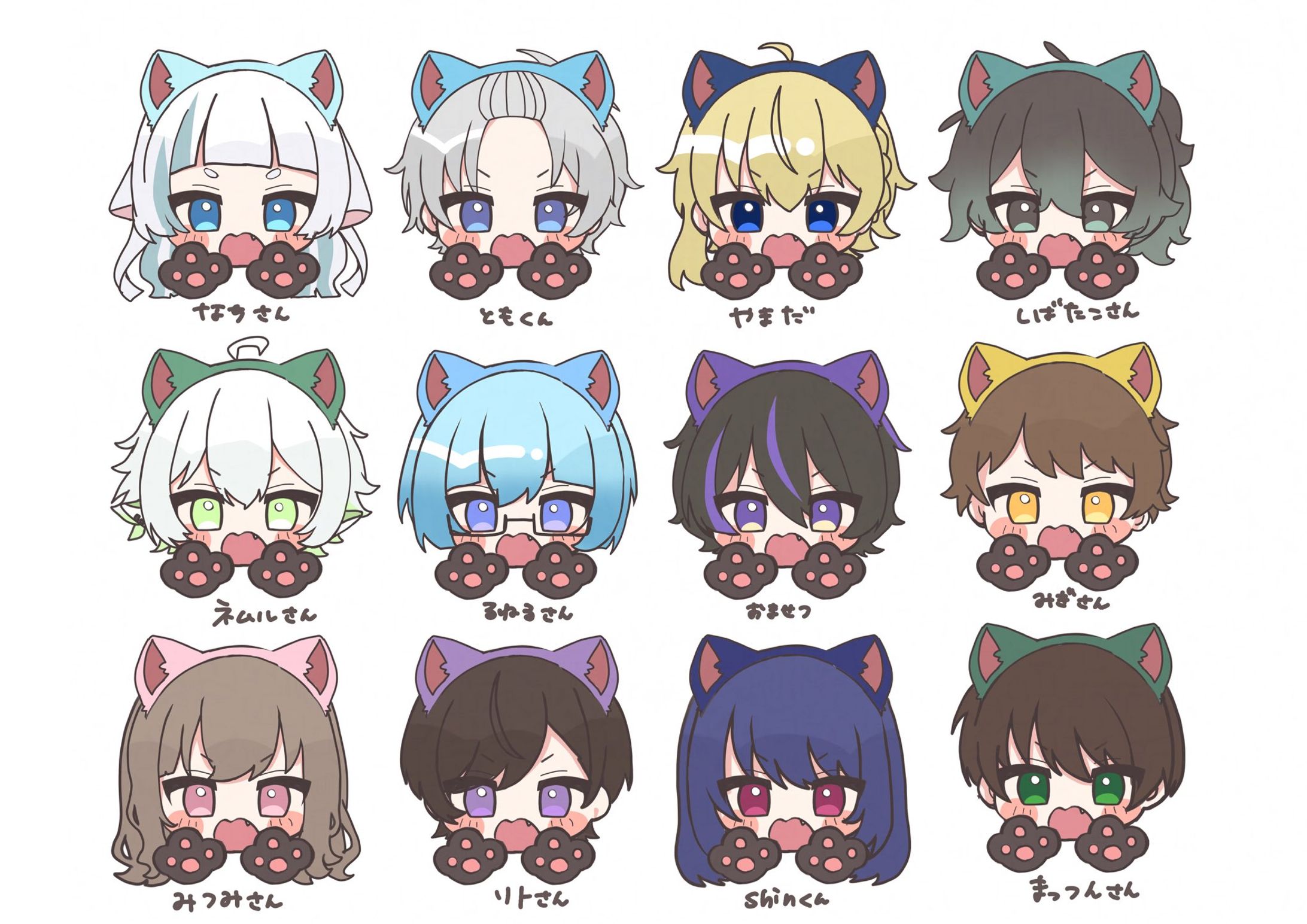 【無償企画】猫の日顔だけSDイラスト-1