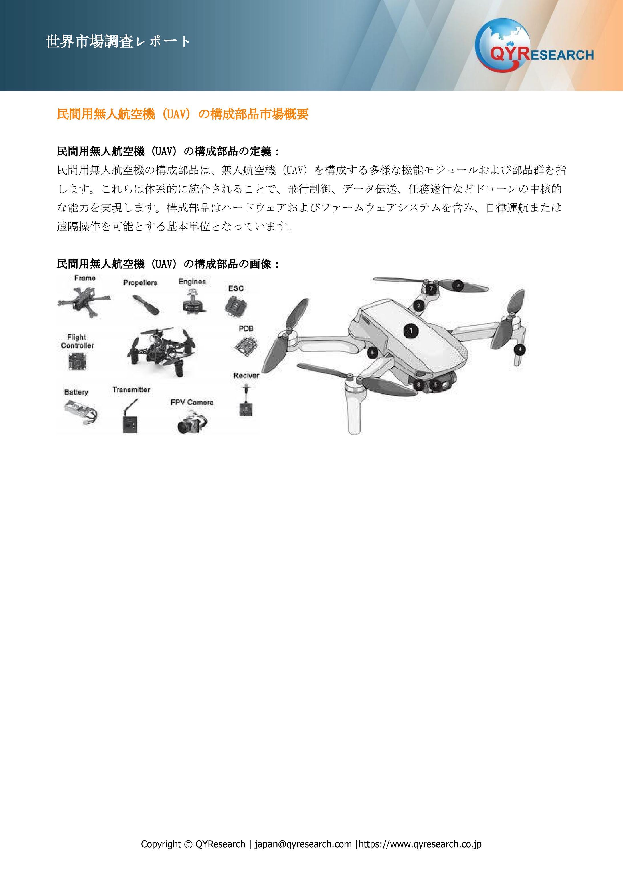 民間用無人航空機（UAV）の構成部品市場調査レポート：主要企業、競合分析、成長動向2025-2031-1