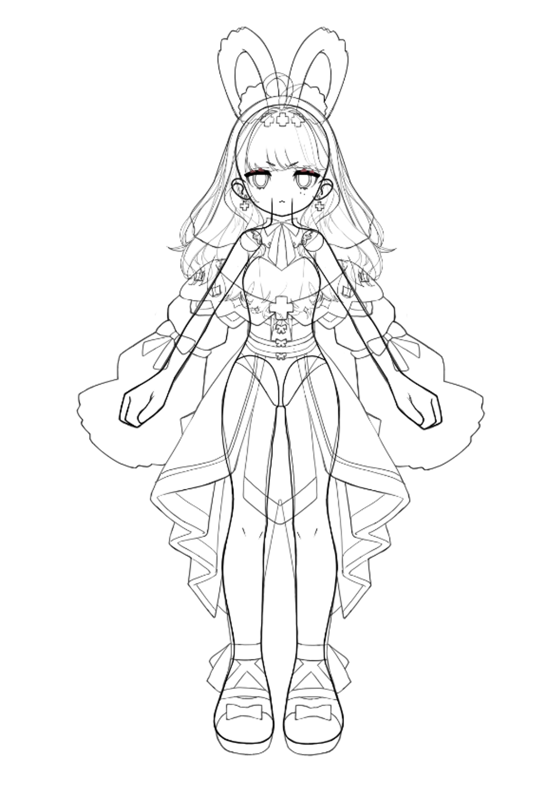 バニシスタ Live2Dパーツ分け線画-1