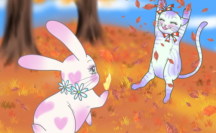 ♥らびこ♥2022年落ち葉遊び