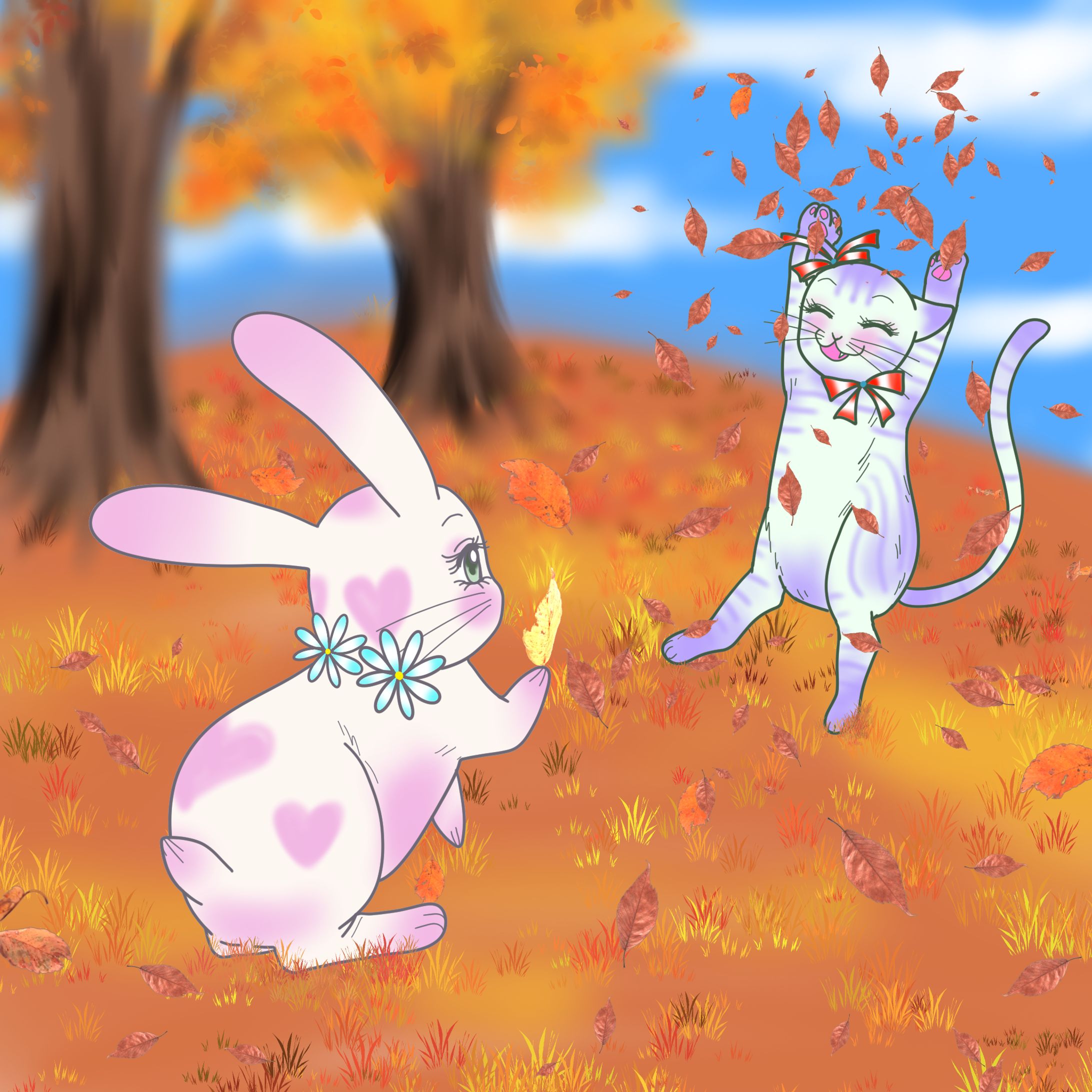 ♥らびこ♥2022年落ち葉遊び-1