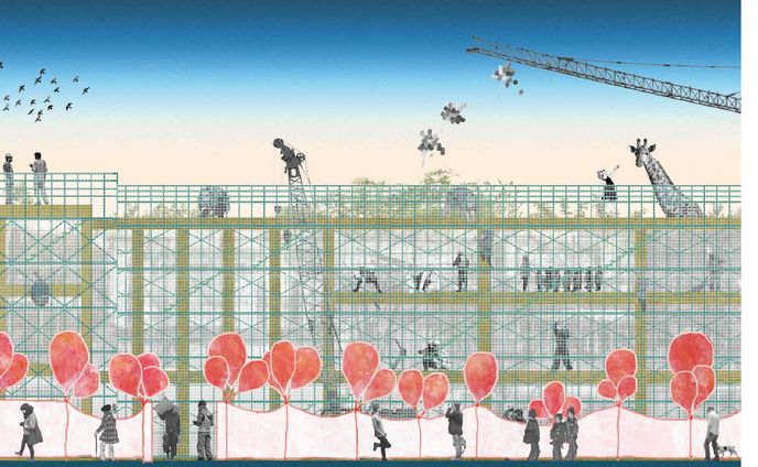 工事の帳は、今日も宙を舞う。