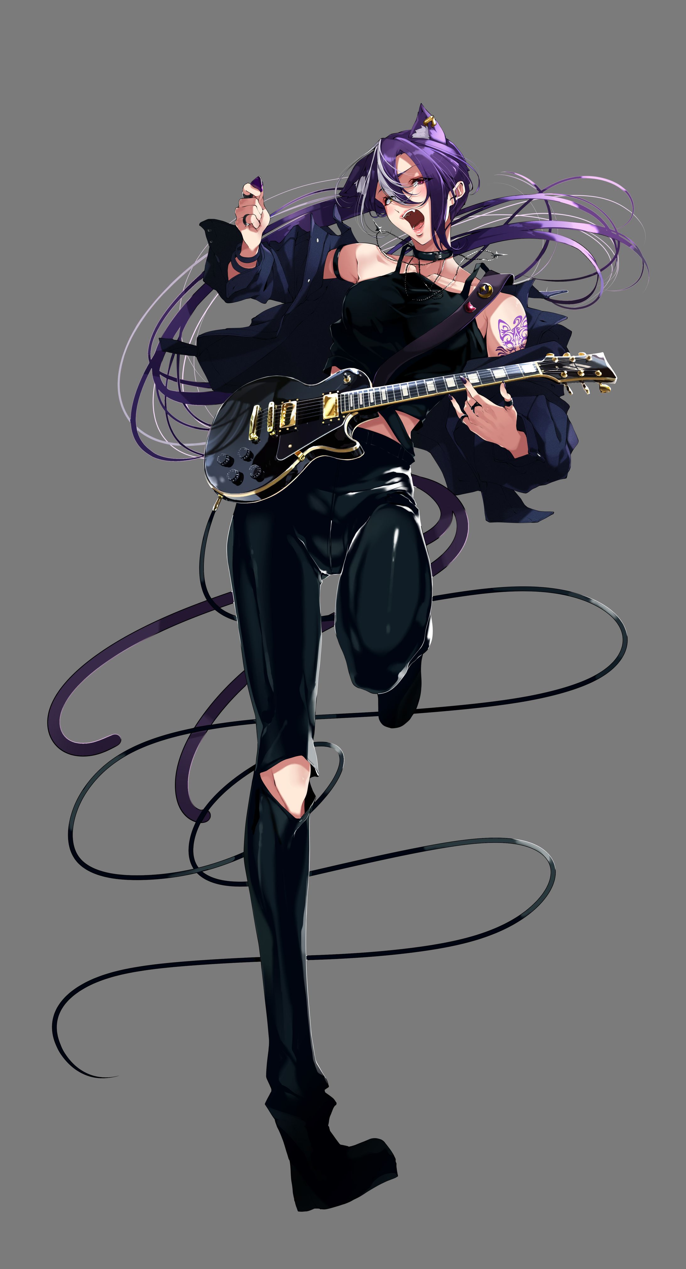 歌みた用イラスト　楽器女子全身-1