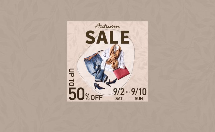 【自主制作】アパレルショップのセールバナー