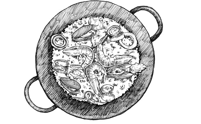 メニュー用フードイラスト（モノクロ）