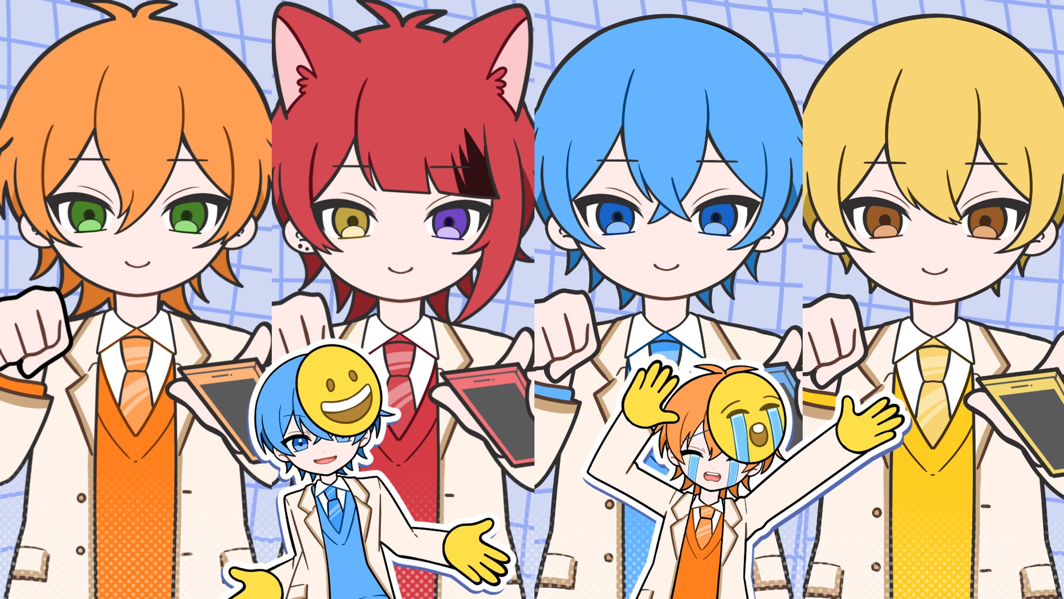 すとぷり様　すとぷり様、「お返事まだカナ💦❓おじさん構文😁❗️」歌ってみたMVイラスト制作-1