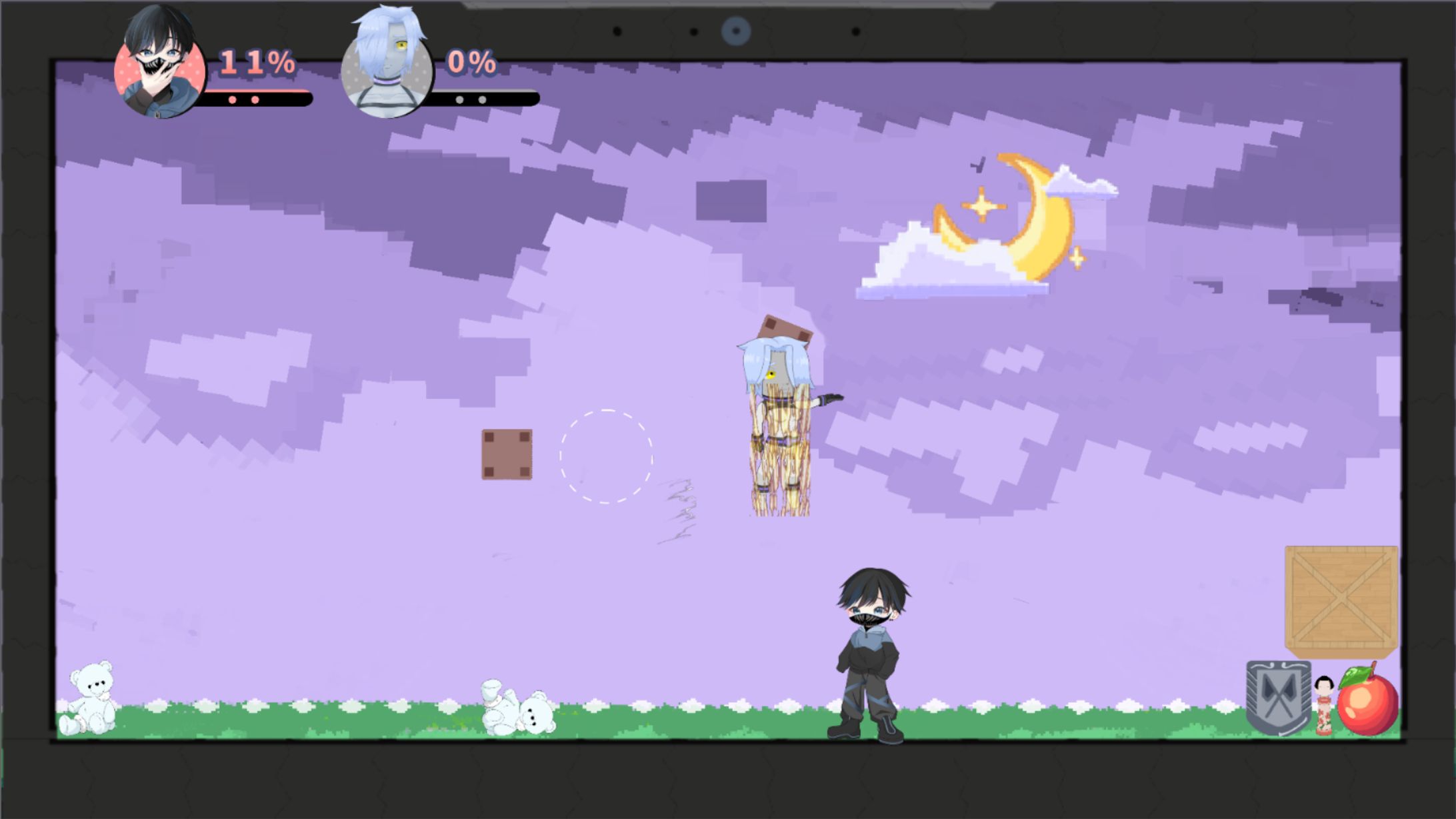 足場ブロックはブロックごとにそれぞれクールタイムを持っていて、再生成の際には左右に移動を続ける足場ブロックの自分のブロック位置に生成される。