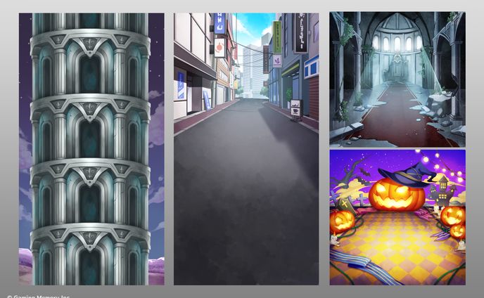 【実績】アプリゲーム　その他の制作物（背景、バナー、UI、漫画）