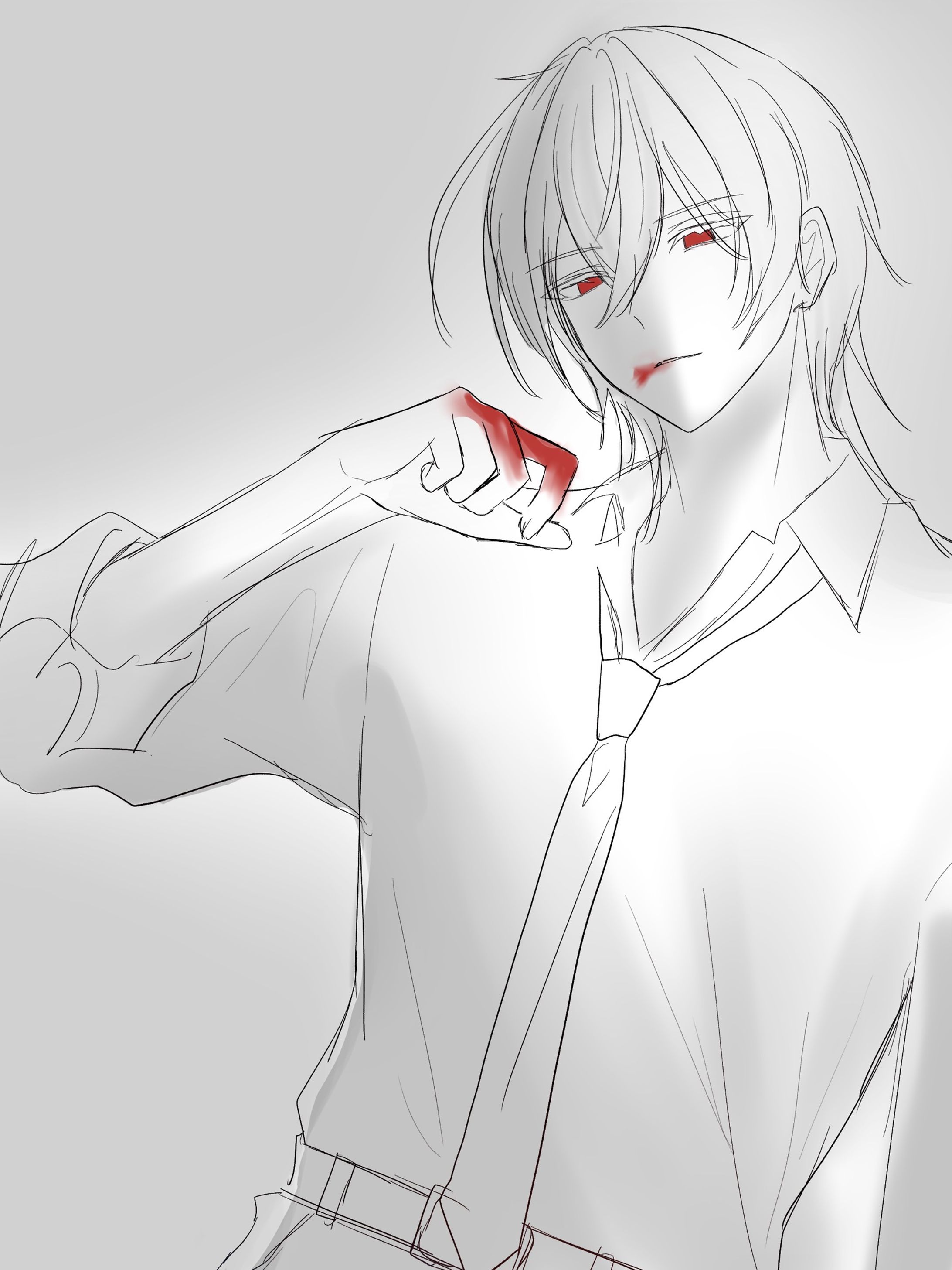 (ラフ)膝上1キャラ背景なしイラスト-1