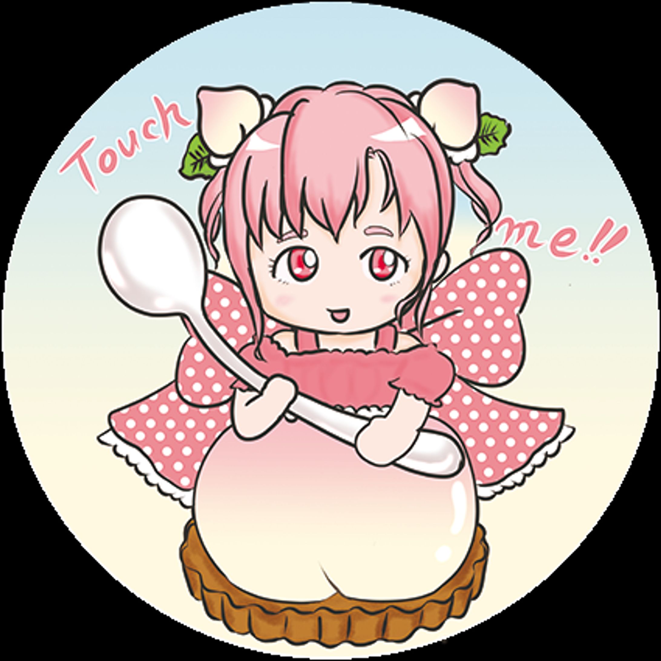 丸ごと桃ケーキちゃん（キーホルダー用イラスト提供）-1
