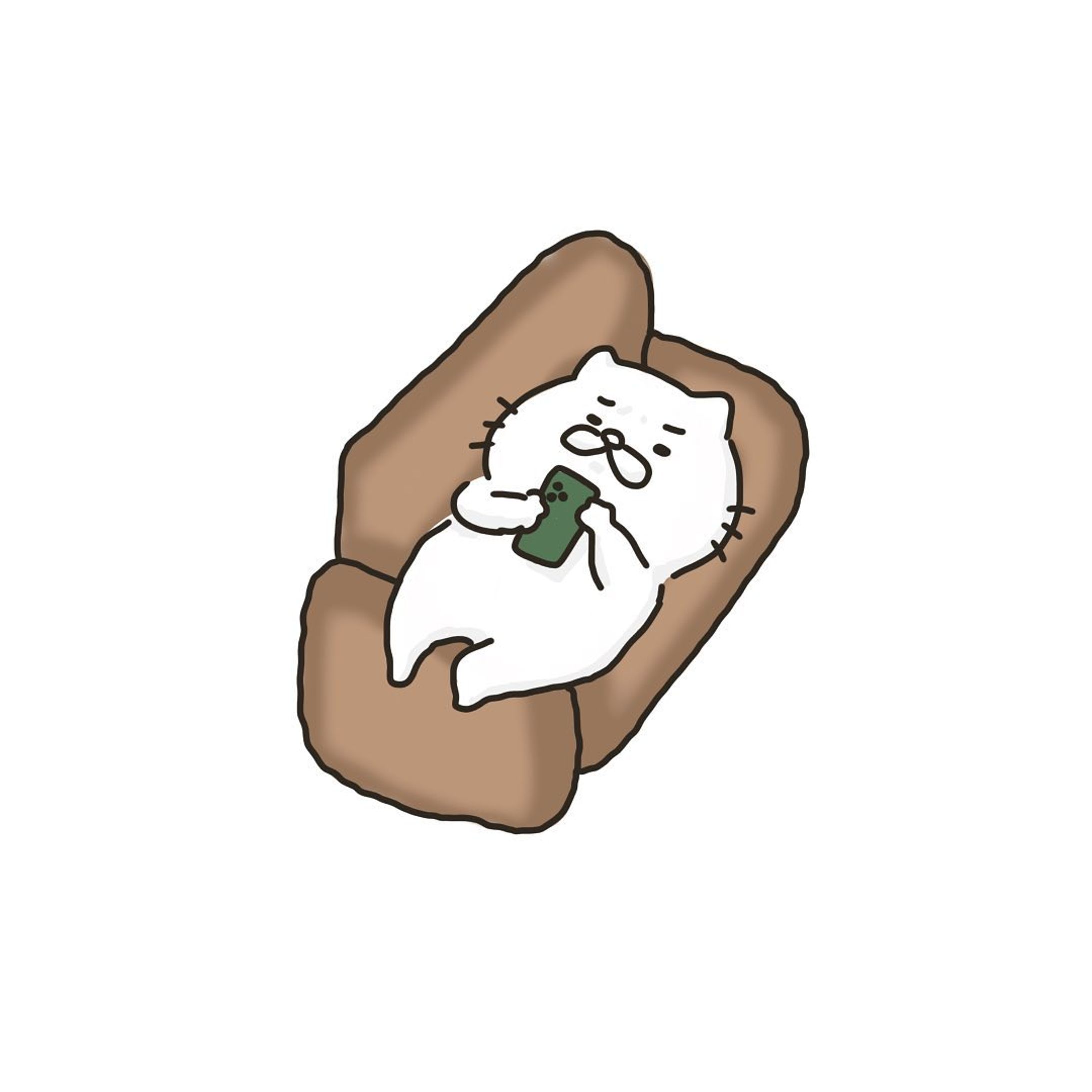 ソファでくつろぐ旦那さん
表情も体勢もそっくり🐈

#猫イラスト-1