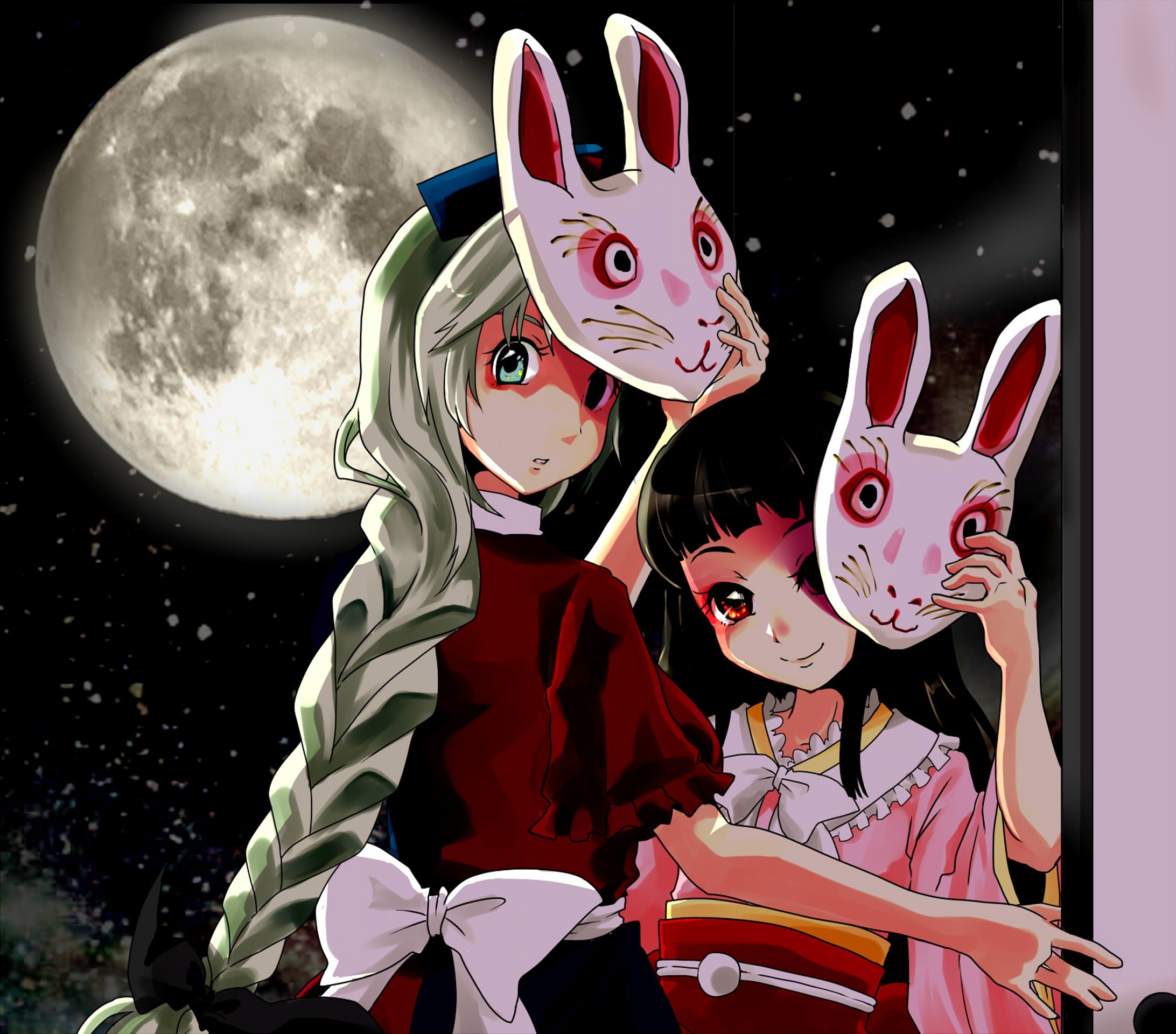 東方の永琳と輝夜お絵描き集(1番下だけ軽くリョナ)