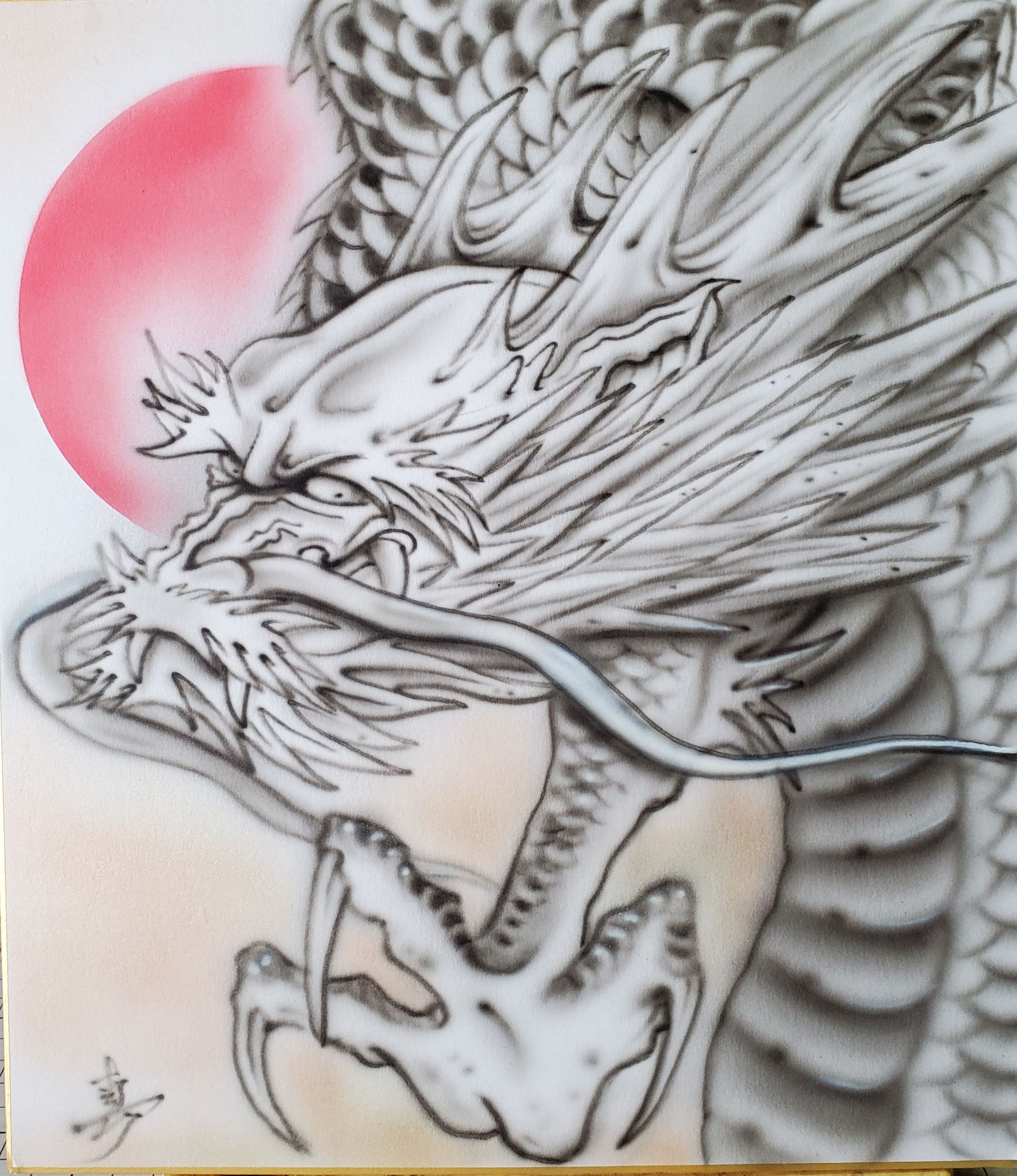 龍神図色紙-1
