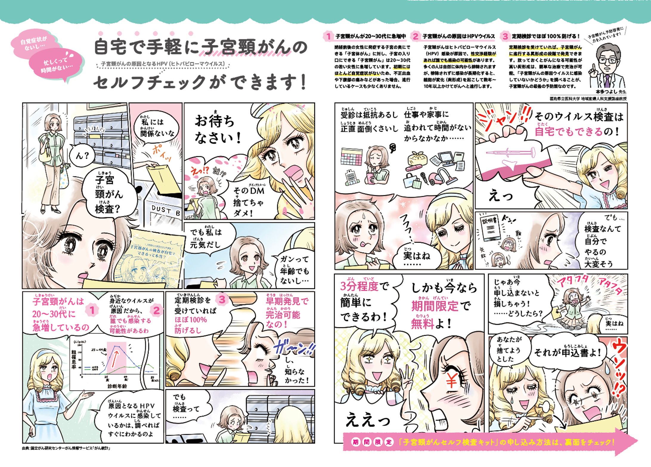 いわき市 ⼦宮頸がんセルフ検査キット申込み促進DM（企画〜制作）-1