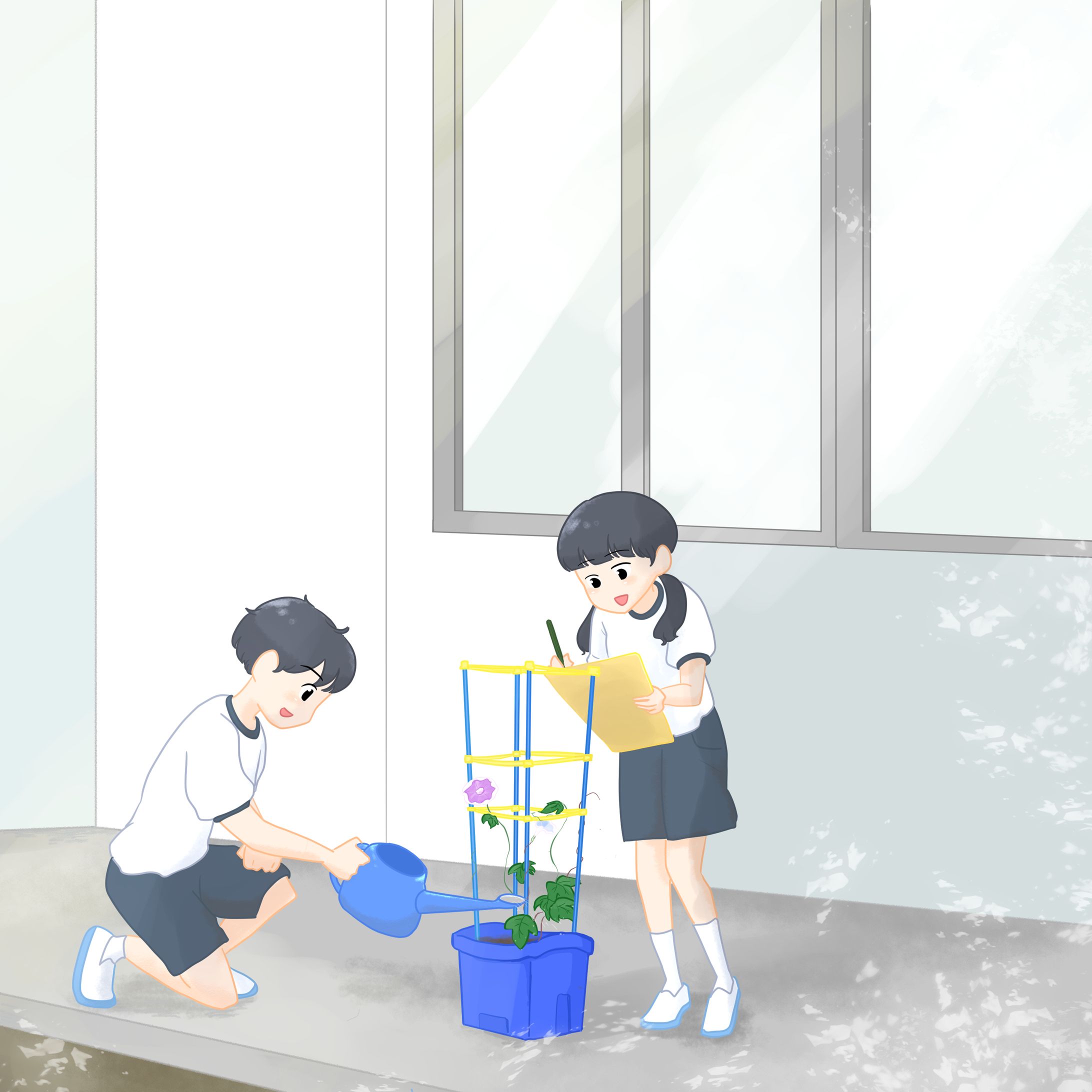 【サンプル】児童向け教科書挿絵風イラストカット-1